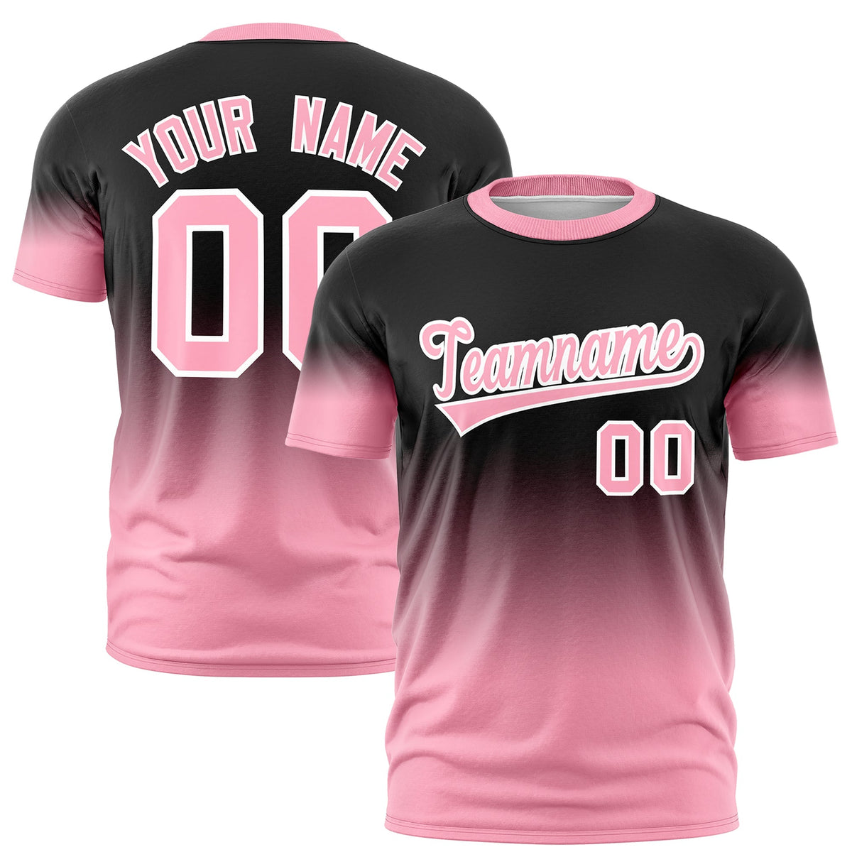 Custom Black Light Pink White Gradient Fashion Quick Dry T-shirt| KXKSHOP