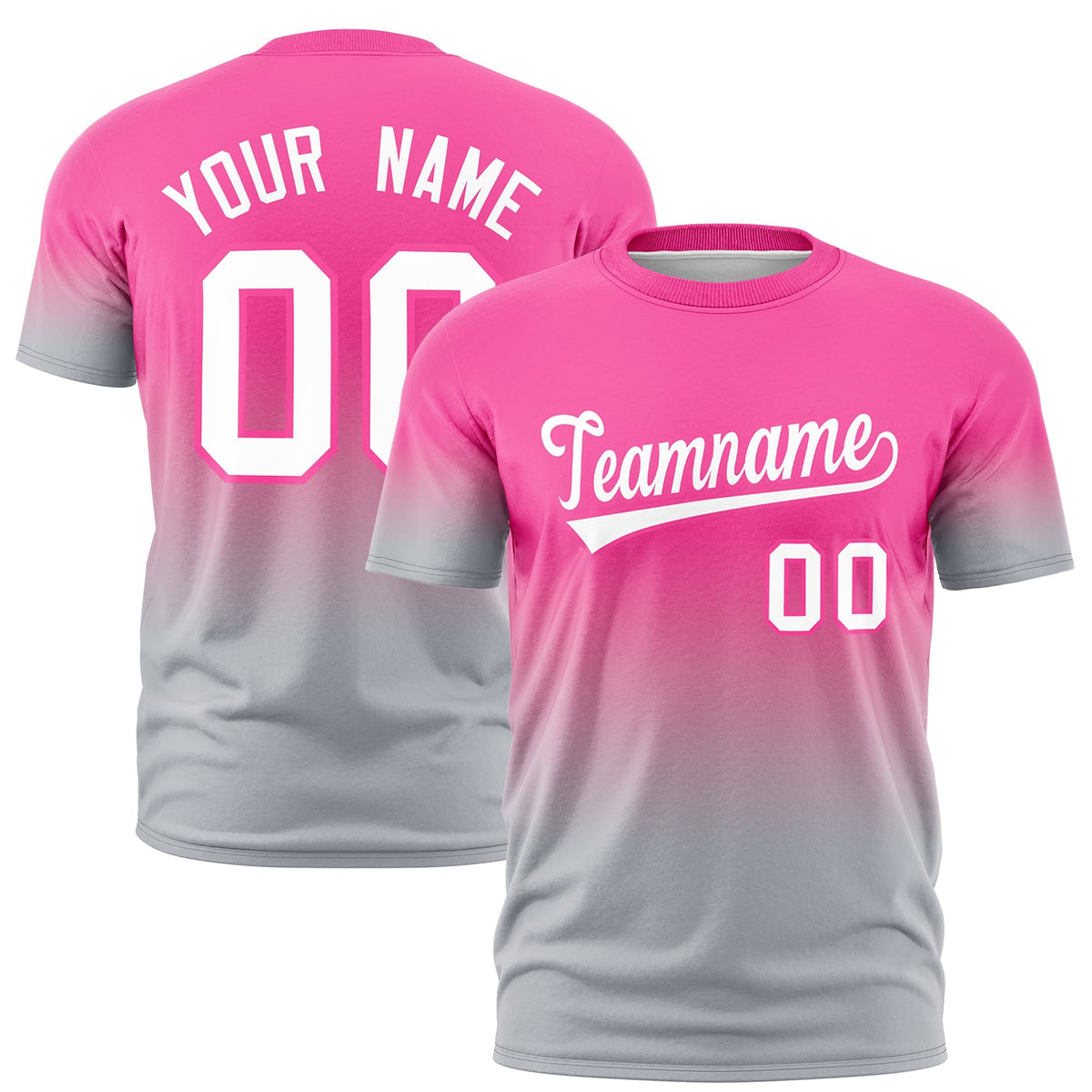 Custom Pink White Gradient Fashion Quick Dry T-shirt| KXKSHOP