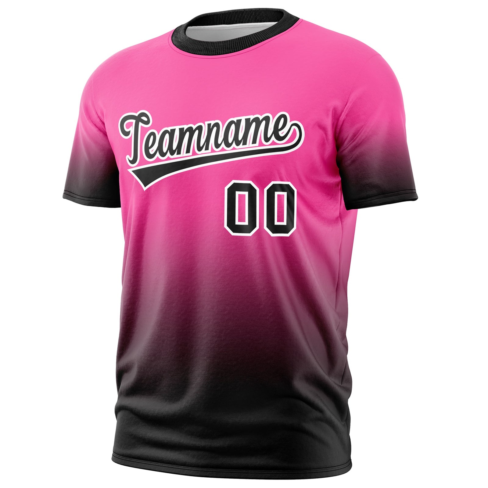Custom Pink Black White Gradient Fashion Lightweight T-shirt| KXKSHOP