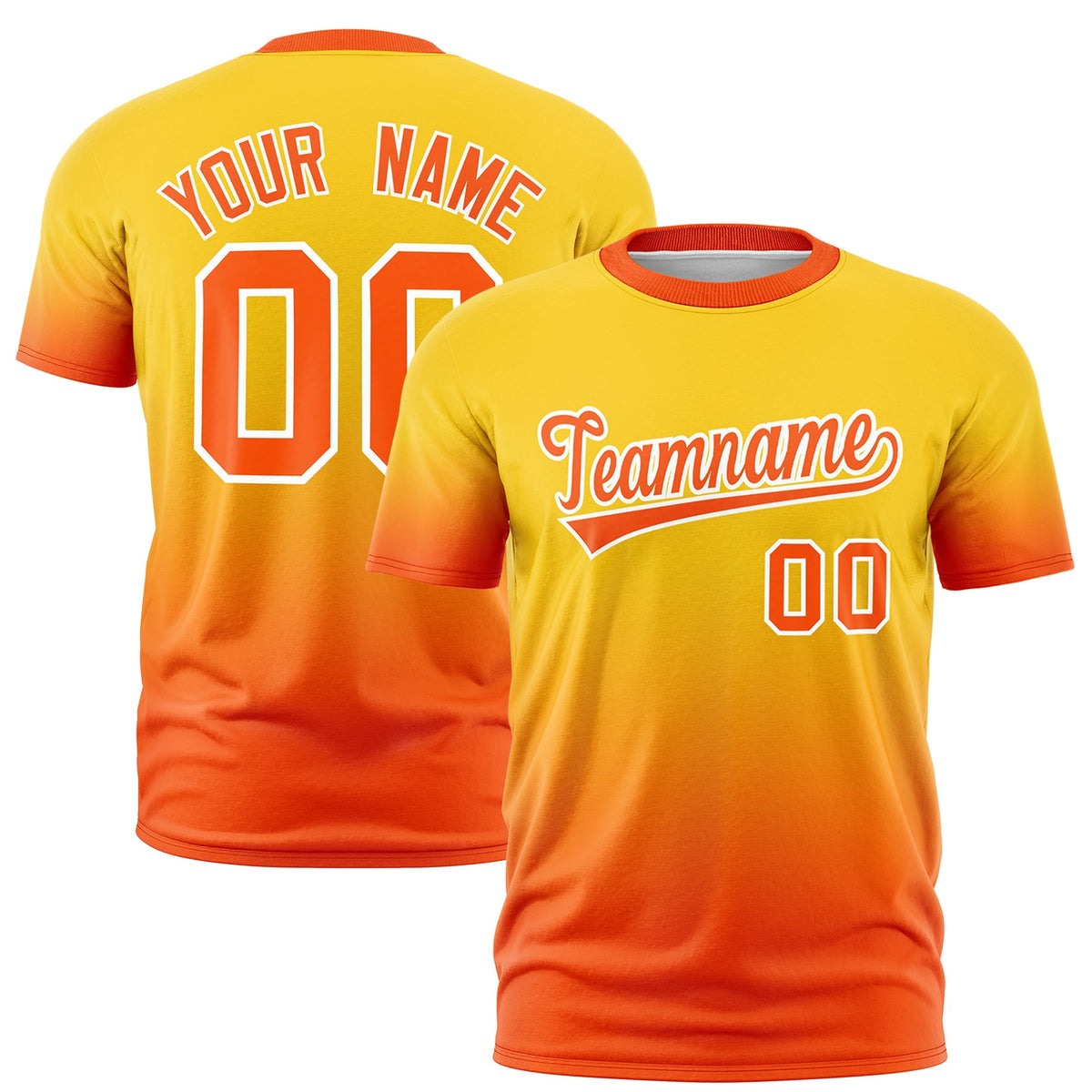 Custom Gold Orange White Gradient Fashion Lightweight T-shirt| KXKSHOP