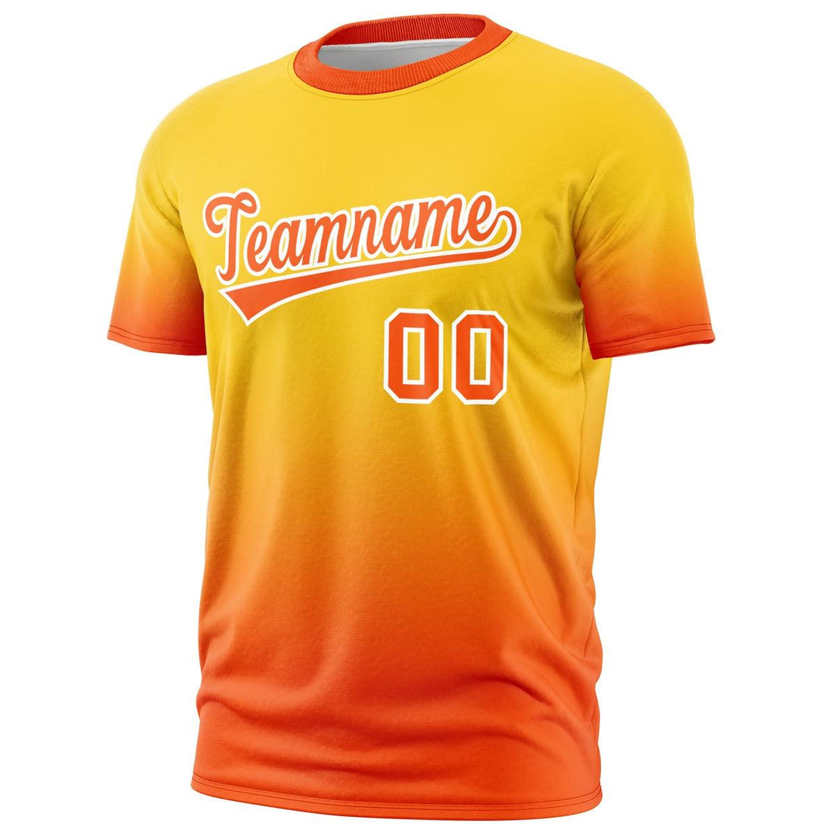 Custom Gold Orange White Gradient Fashion Lightweight T-shirt| KXKSHOP