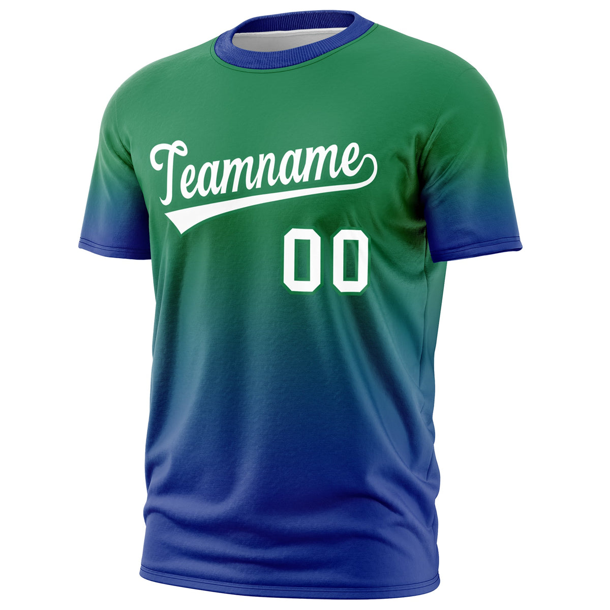 Custom Kelly Green White Gradient Fashion Quick Dry T-shirt| KXKSHOP