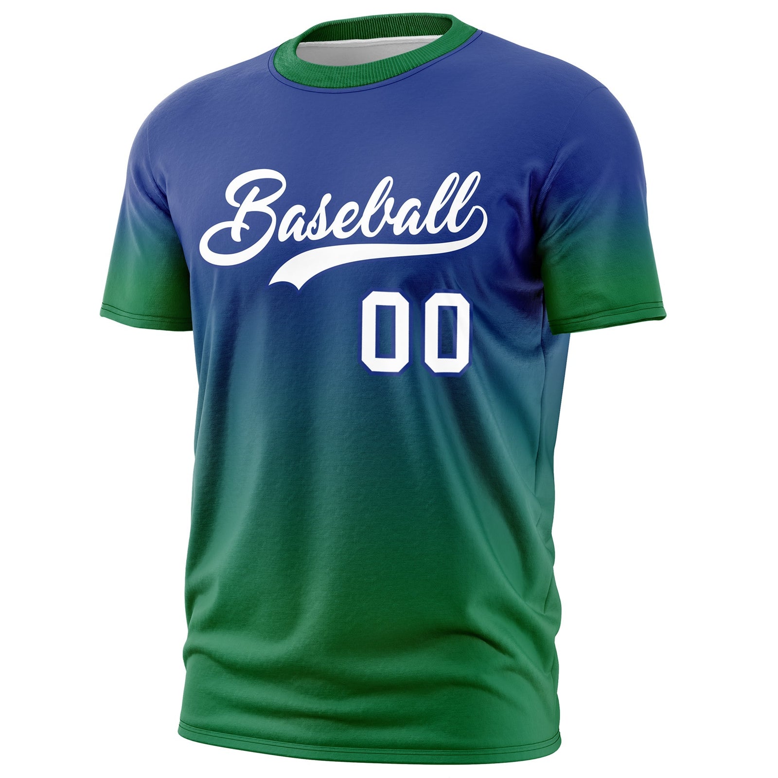 Custom Royal Blue White Gradient Fashion Quick Dry T-shirt| KXKSHOP
