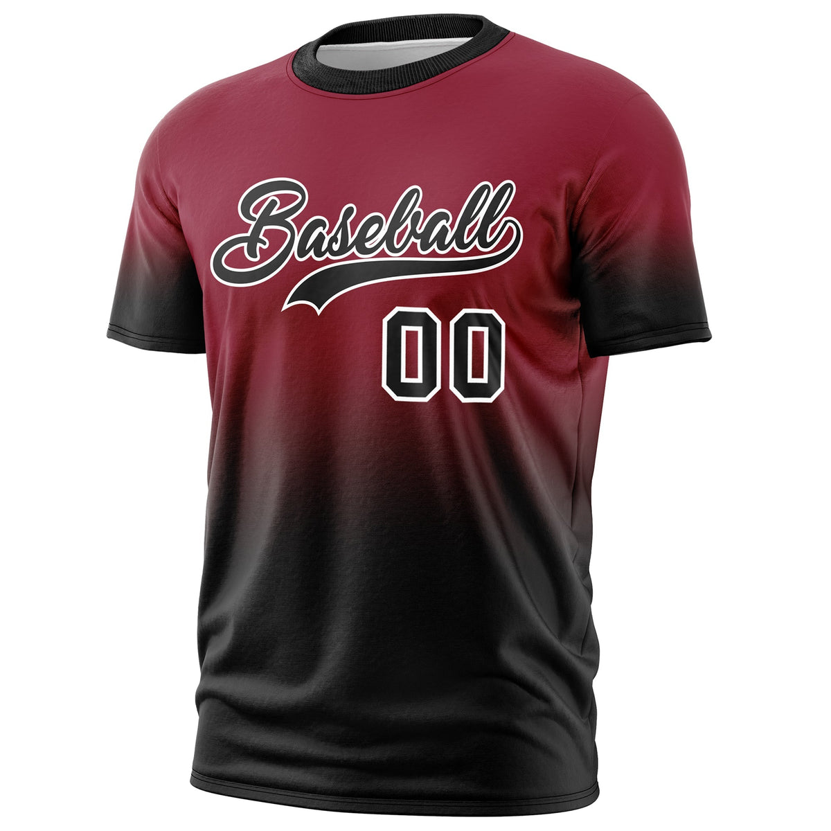 Custom Crimson Black White Gradient Fashion Quick Dry T-shirt| KXKSHOP