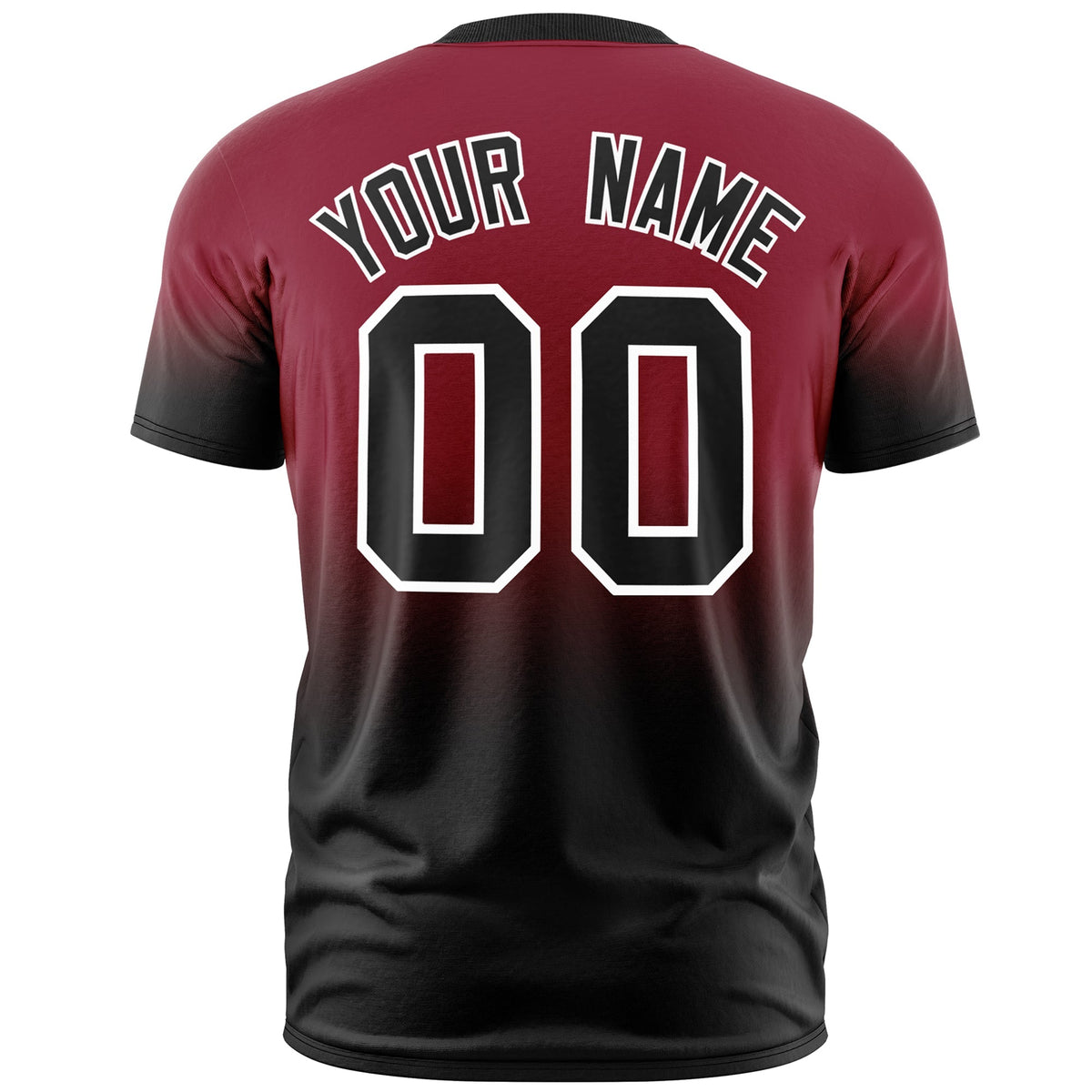 Custom Crimson Black White Gradient Fashion Quick Dry T-shirt| KXKSHOP