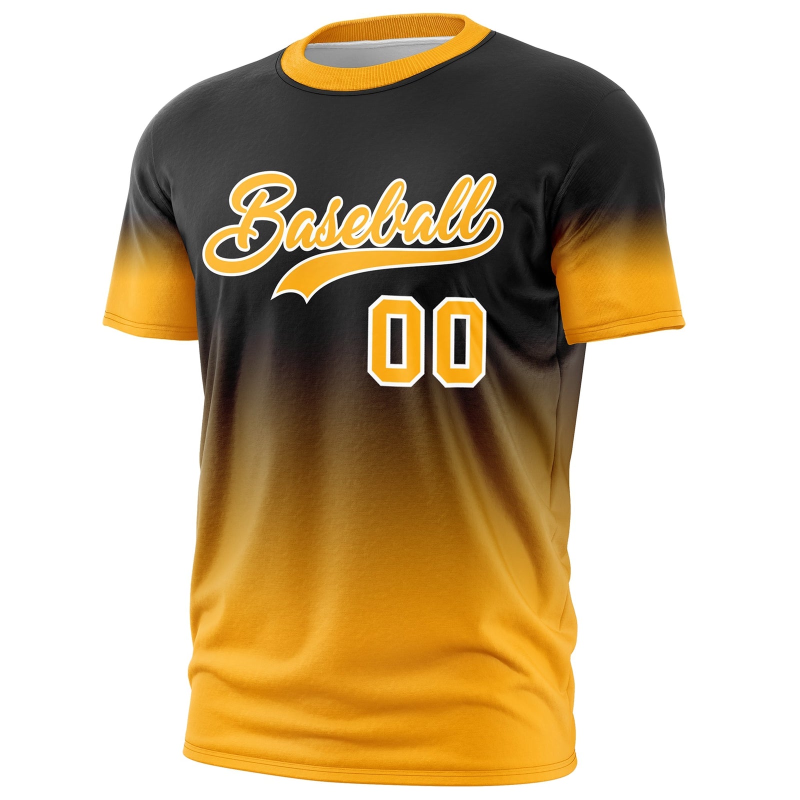 Custom Black Yellow White Gradient Fashion Quick Dry T-shirt| KXKSHOP