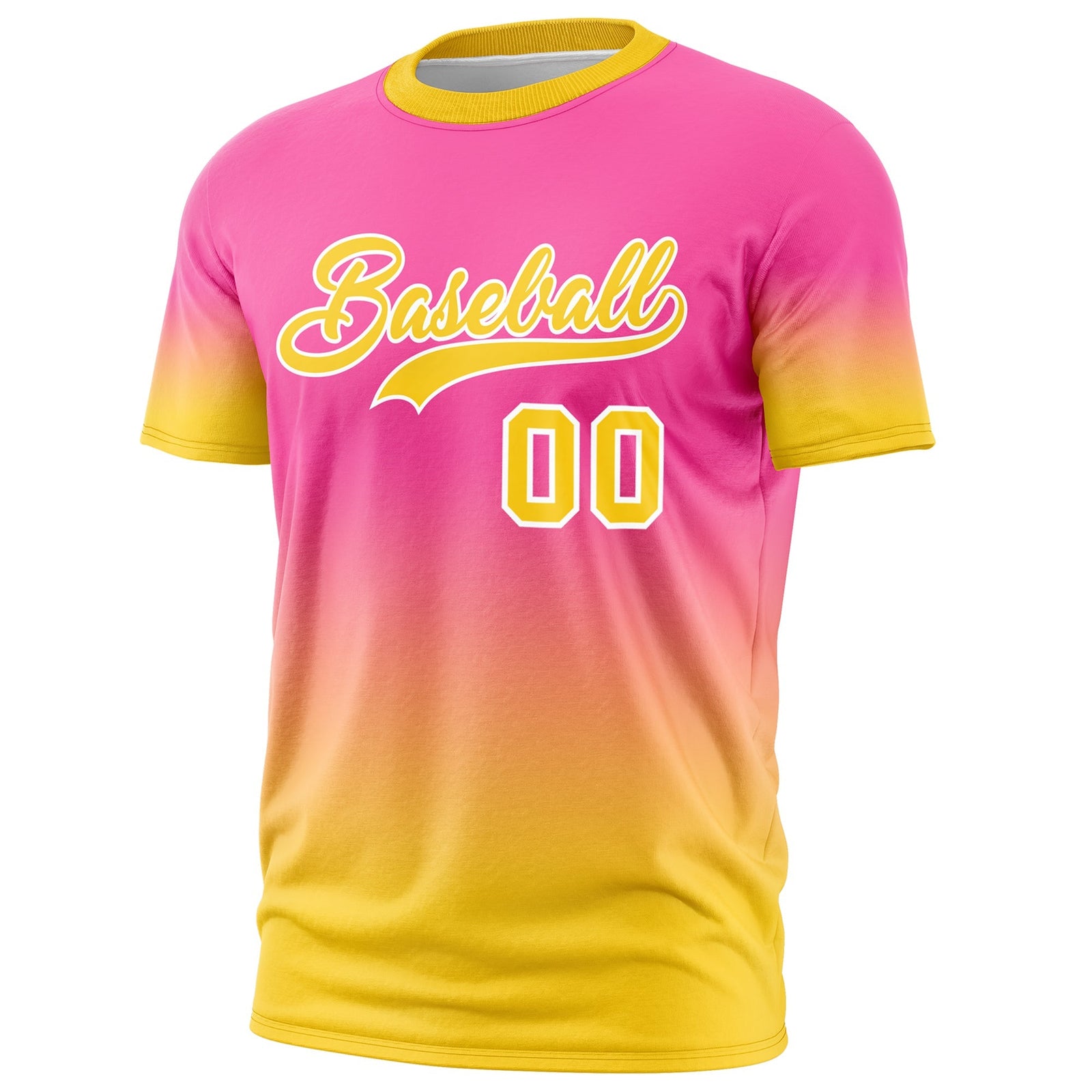 Custom Pink Gold White Gradient Fashion Lightweight T-shirt| KXKSHOP
