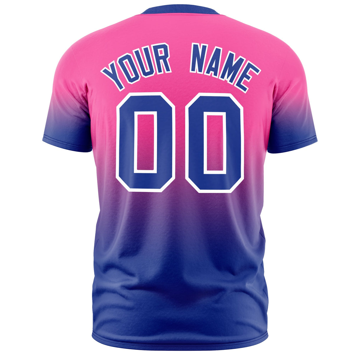 Custom Pink Royal Blue White Gradient Fashion Lightweight T-shirt| KXKSHOP