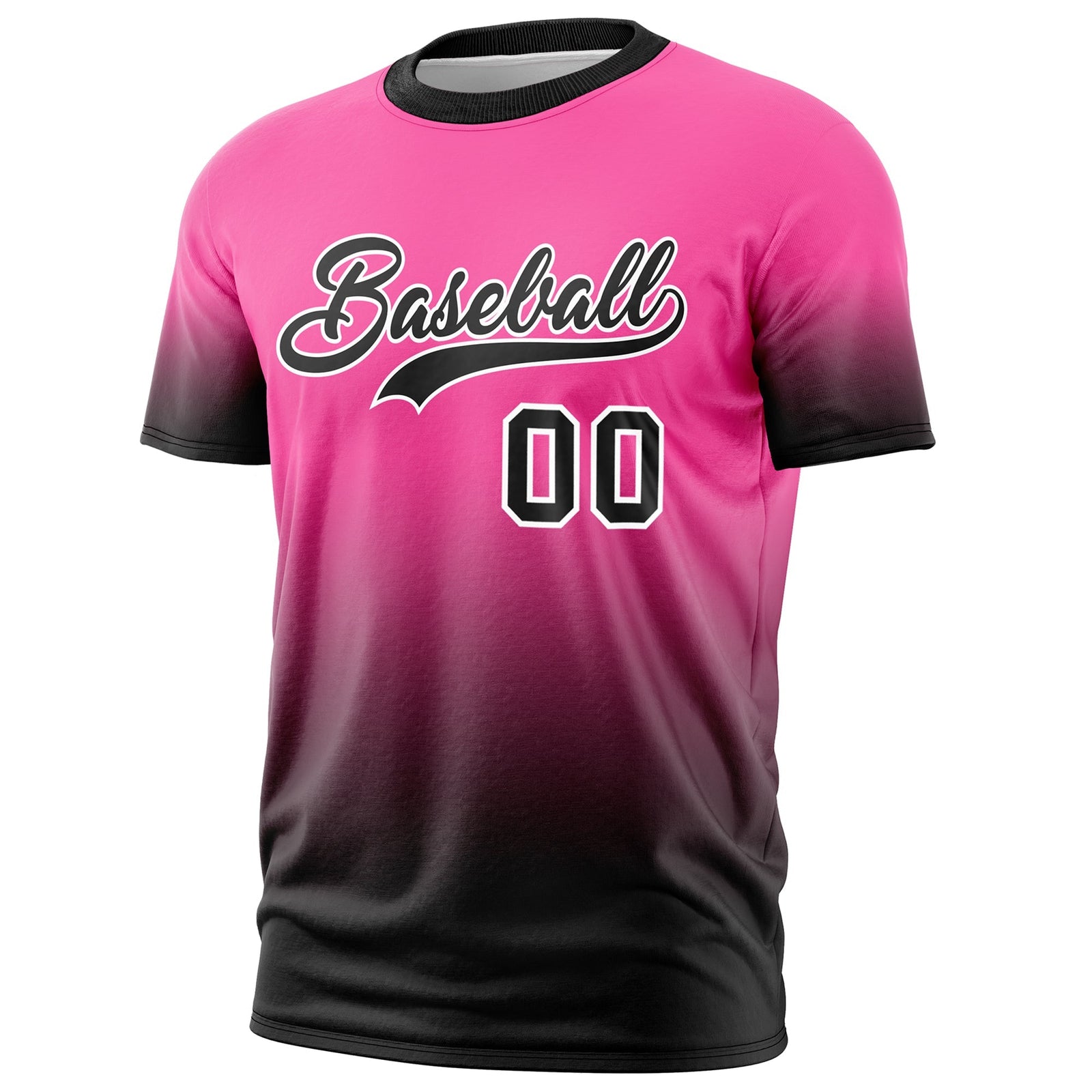 Custom Pink Black White Gradient Fashion Lightweight T-shirt| KXKSHOP