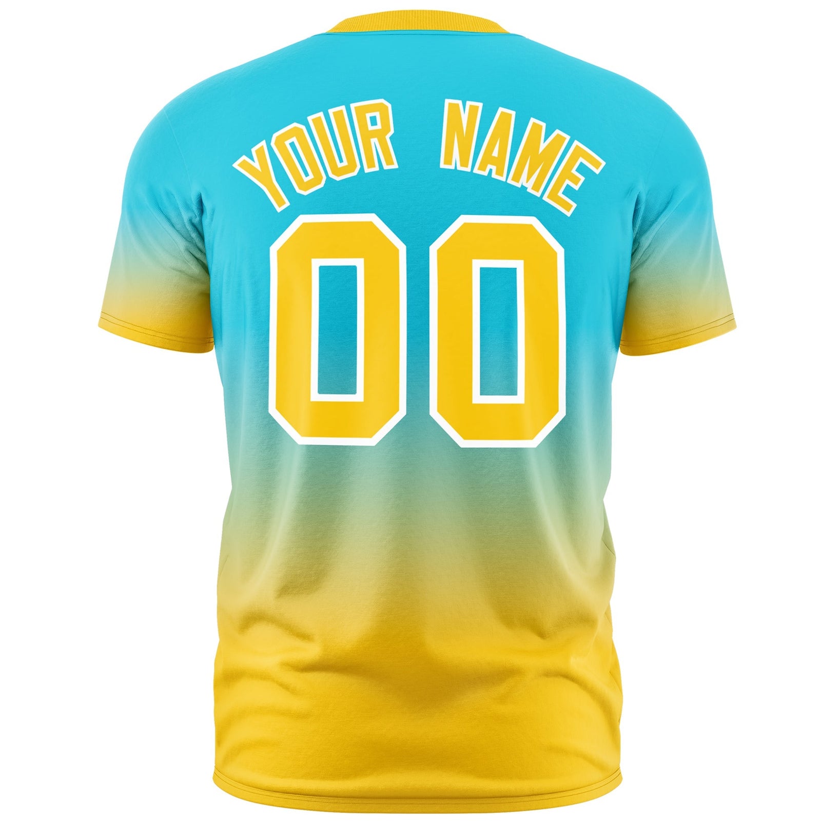 Custom Sky Blue Gold White Gradient Fashion Quick Dry T-shirt| KXKSHOP