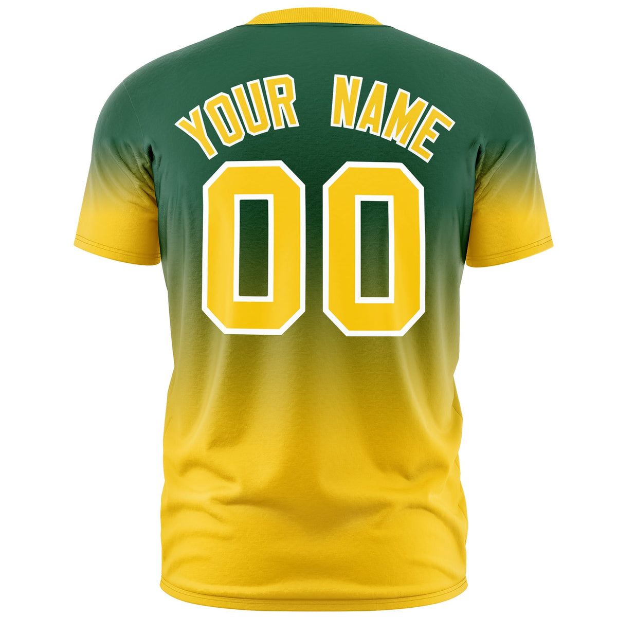 Custom Green Gold White Gradient Fashion Quick Dry T-shirt| KXKSHOP