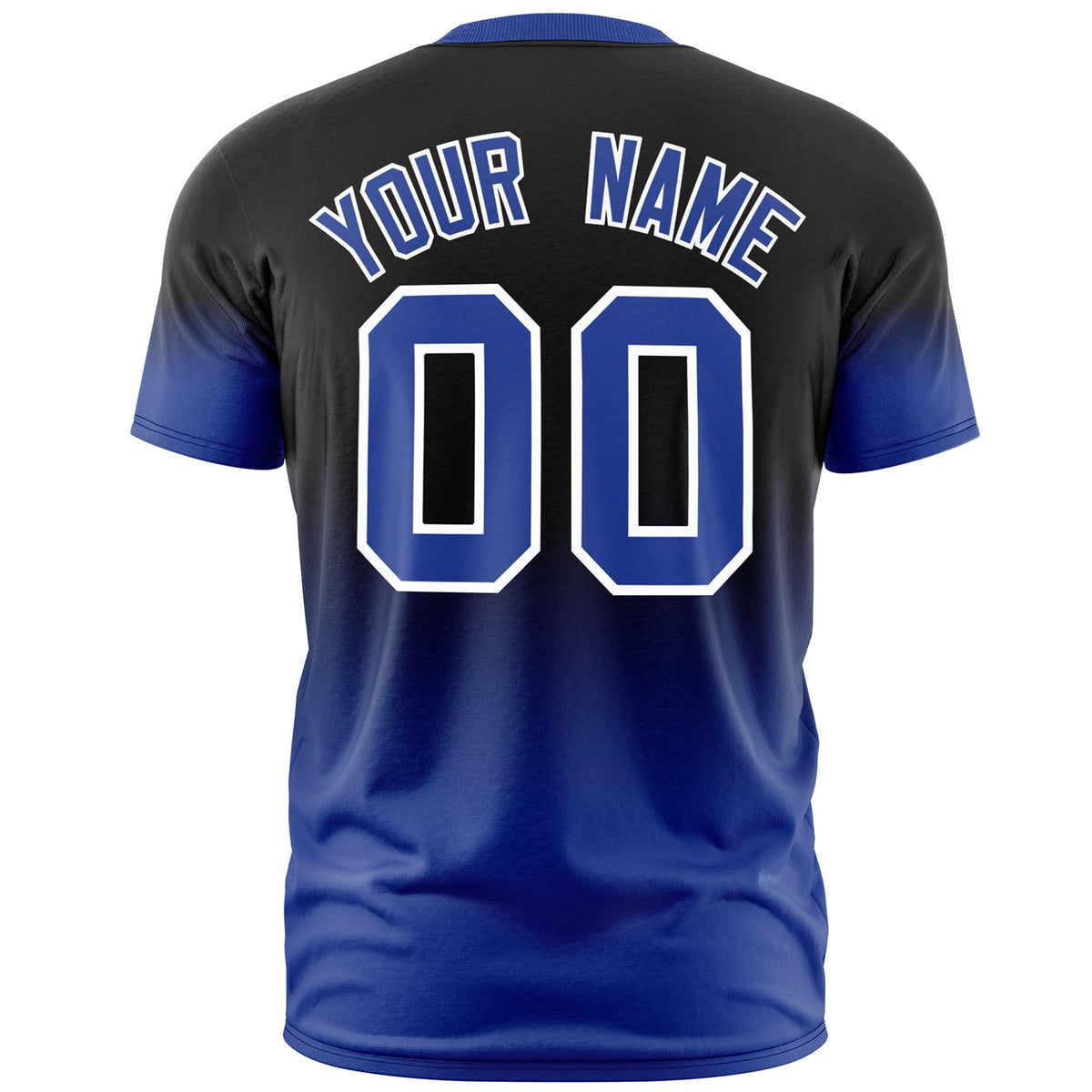 Custom Black Royal Blue White Gradient Fashion Lightweight T-shirt| KXKSHOP