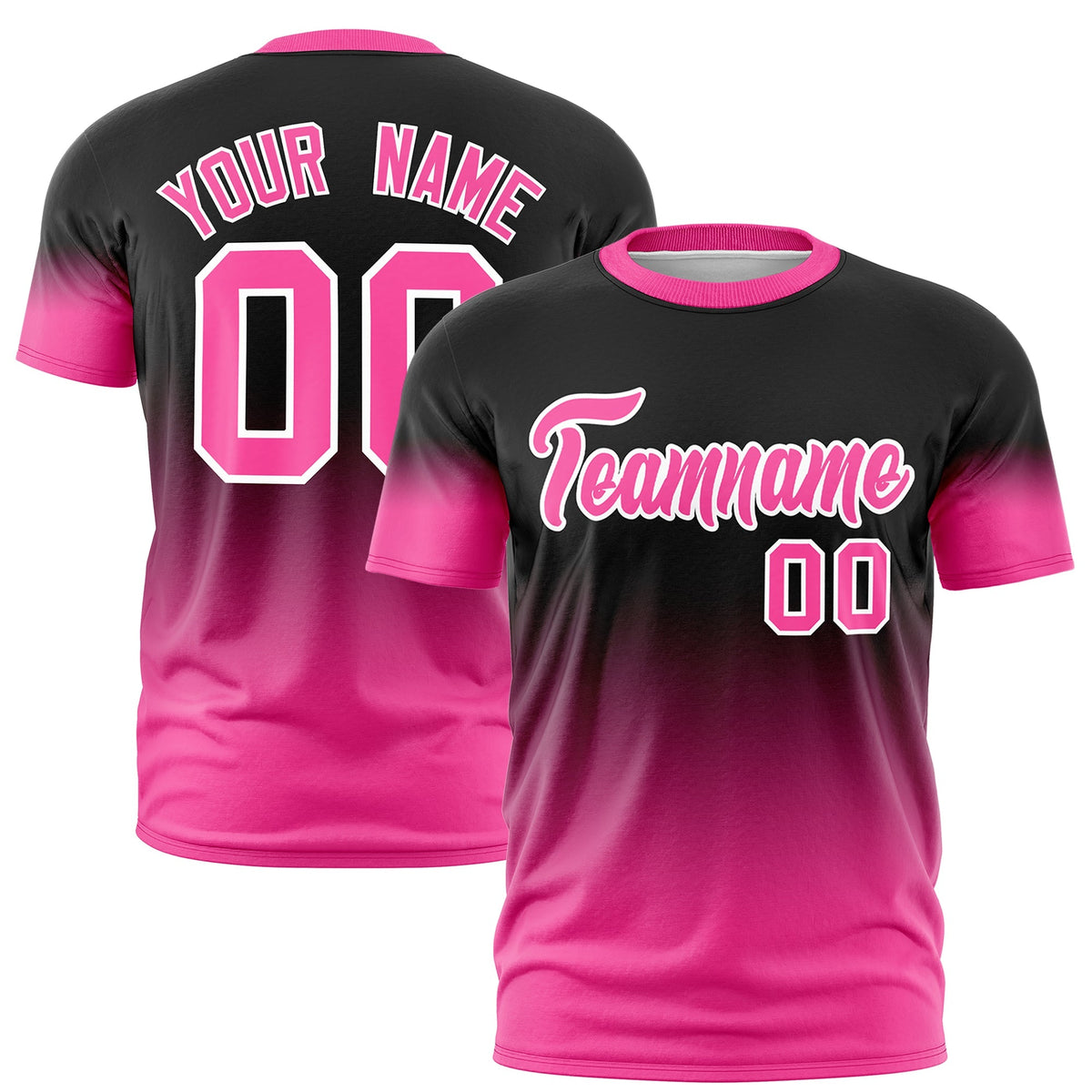 Custom Black Pink White Gradient Fashion Lightweight T-shirt| KXKSHOP