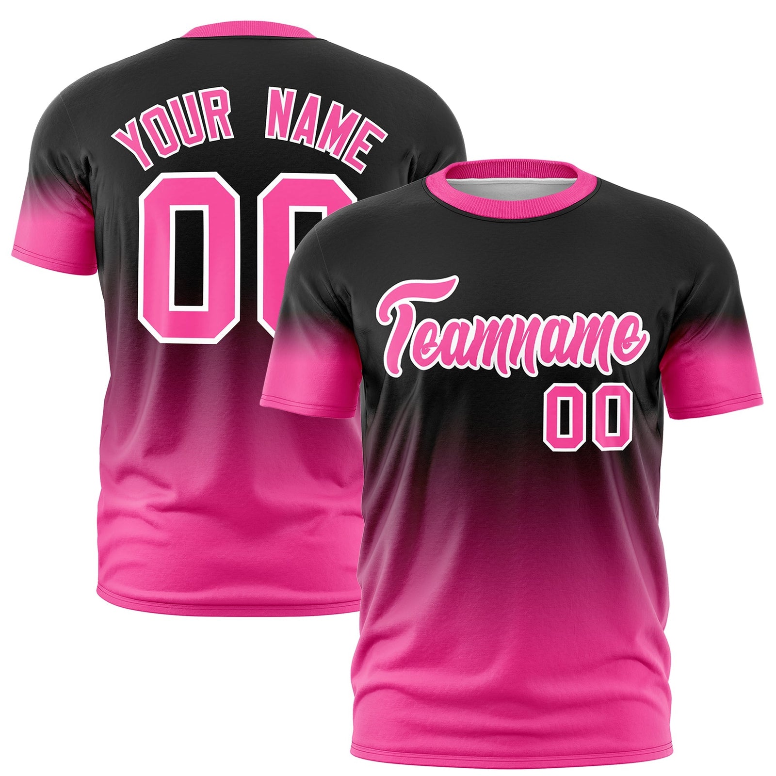 Custom Black Pink White Gradient Fashion Lightweight T-shirt| KXKSHOP