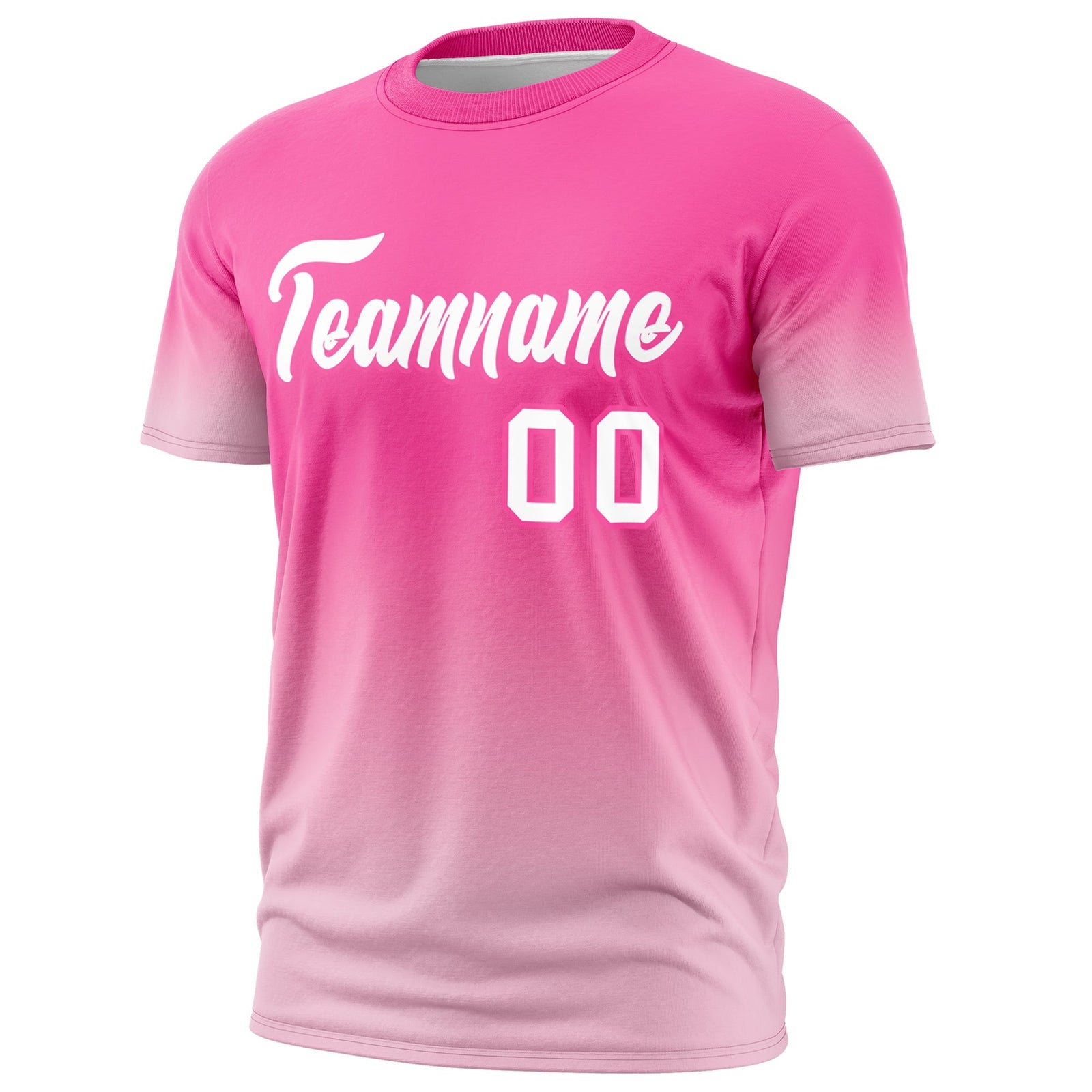 Custom White Pink Gradient Fashion Lightweight T-shirt| KXKSHOP