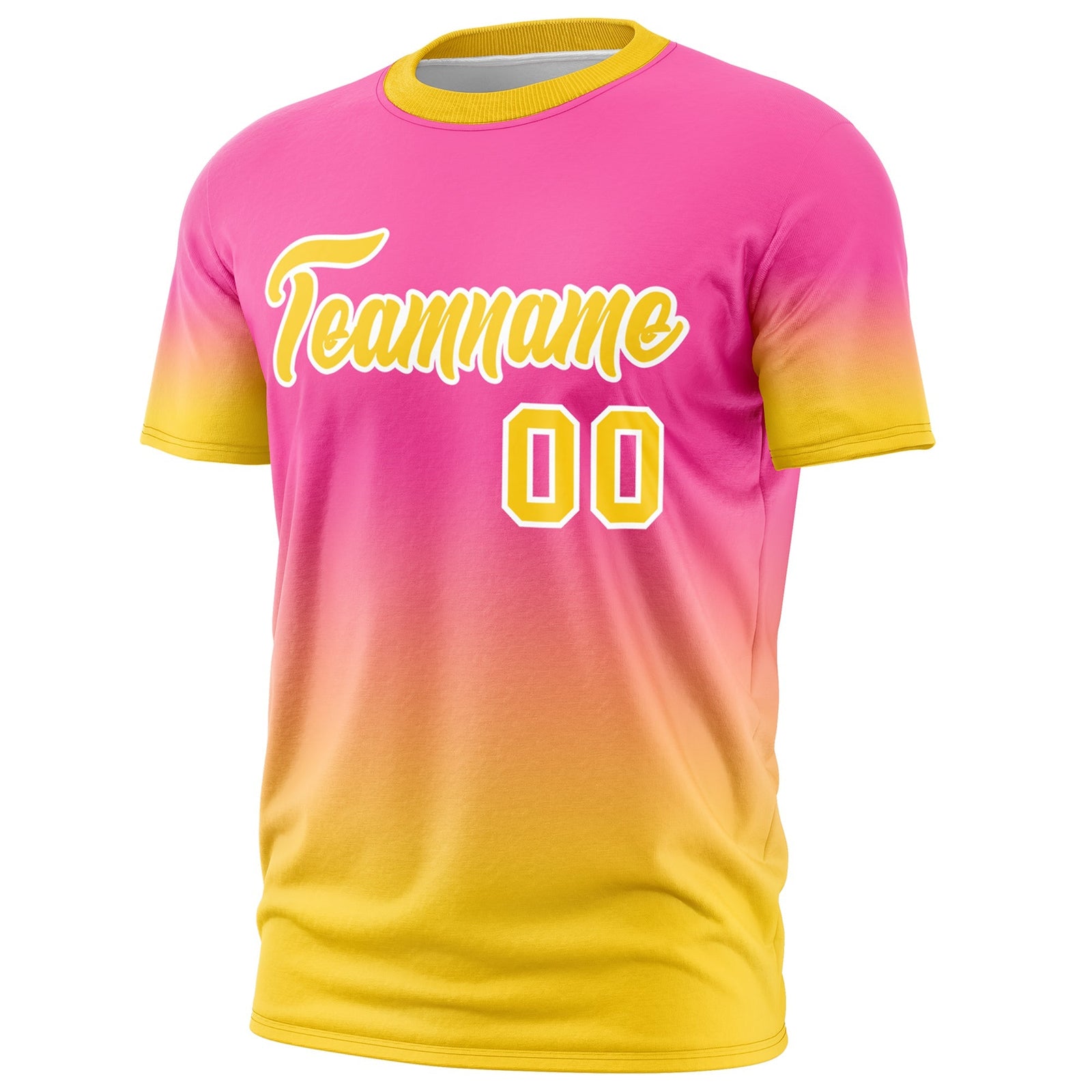 Custom Pink Gold White Gradient Fashion Lightweight T-shirt| KXKSHOP