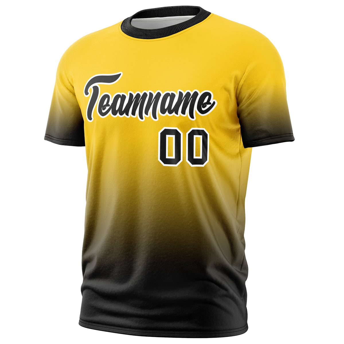 Custom Gold Black White Gradient Fashion Quick Dry T-shirt| KXKSHOP