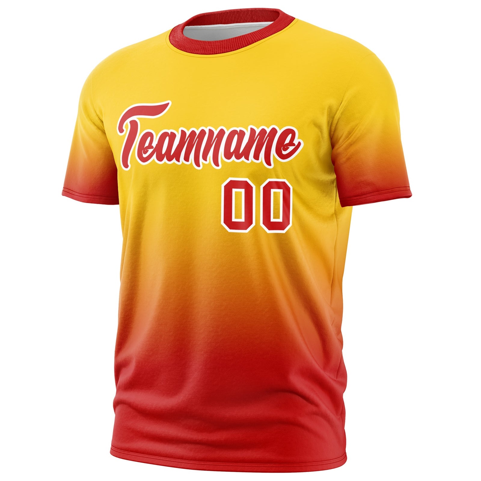 Custom Gold Red White Gradient Fashion Lightweight T-shirt| KXKSHOP