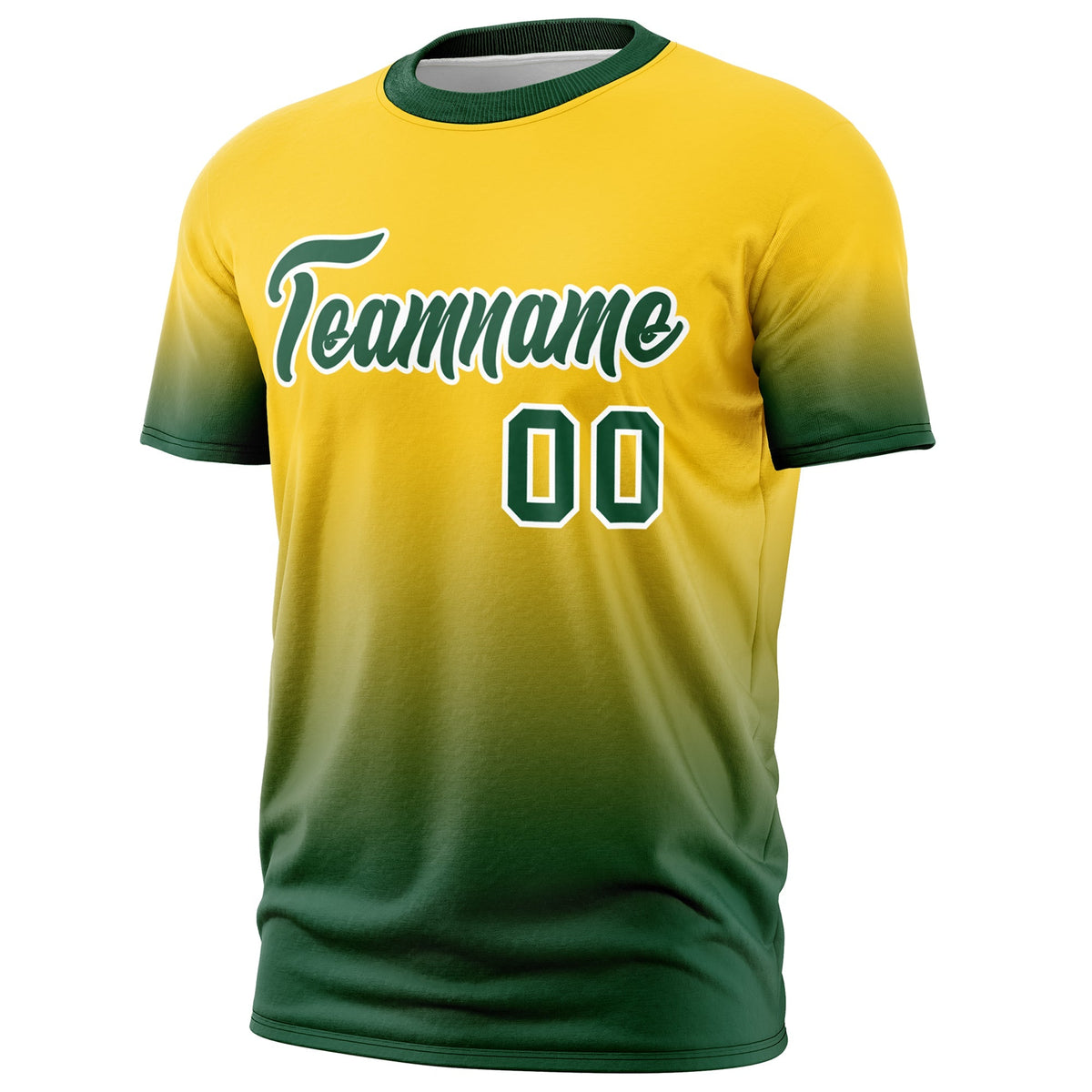 Custom Gold Green White Gradient Fashion Quick Dry T-shirt| KXKSHOP