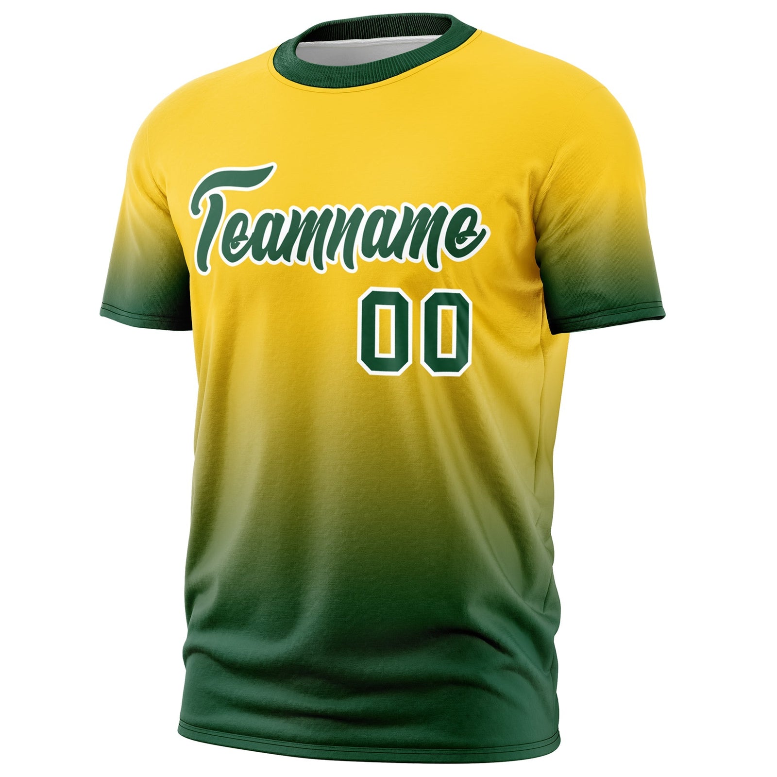 Custom Gold Green White Gradient Fashion Quick Dry T-shirt| KXKSHOP