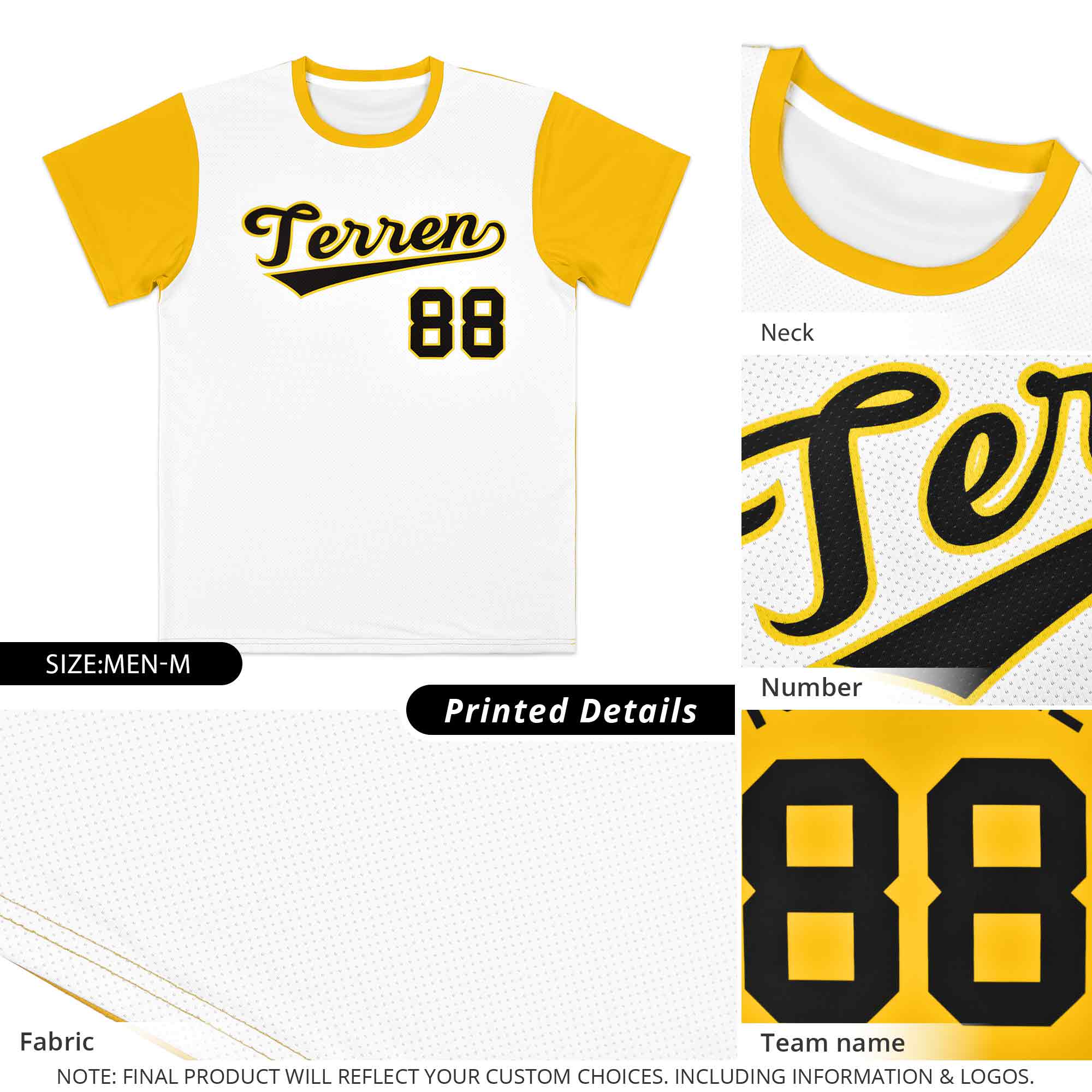 Custom Orange White Mesh Two Tone T-Shirt