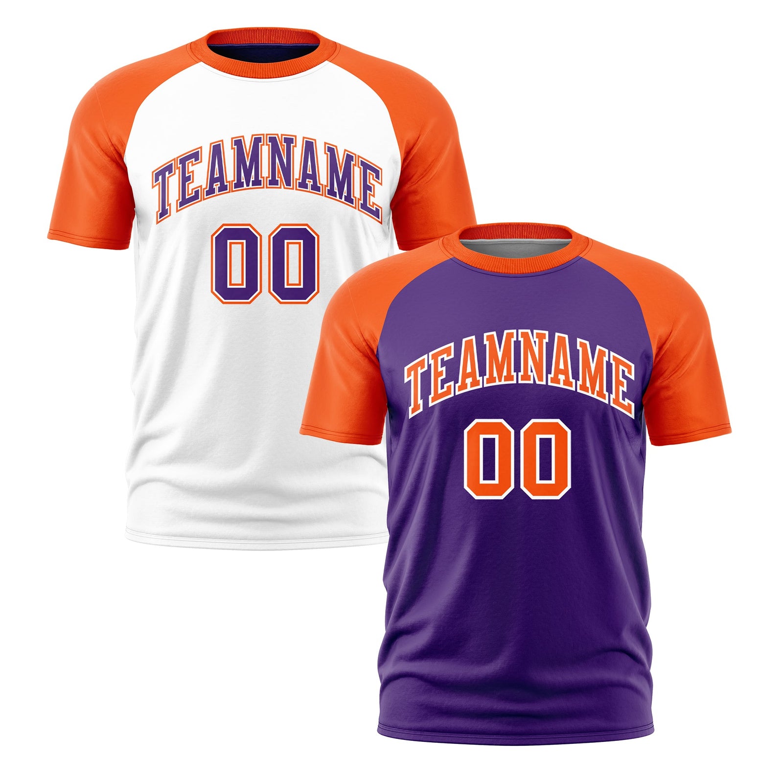 Custom Purple Orange White Reversible Raglan Sleeves Moisture-Wicking T-shirt| KXKSHOP
