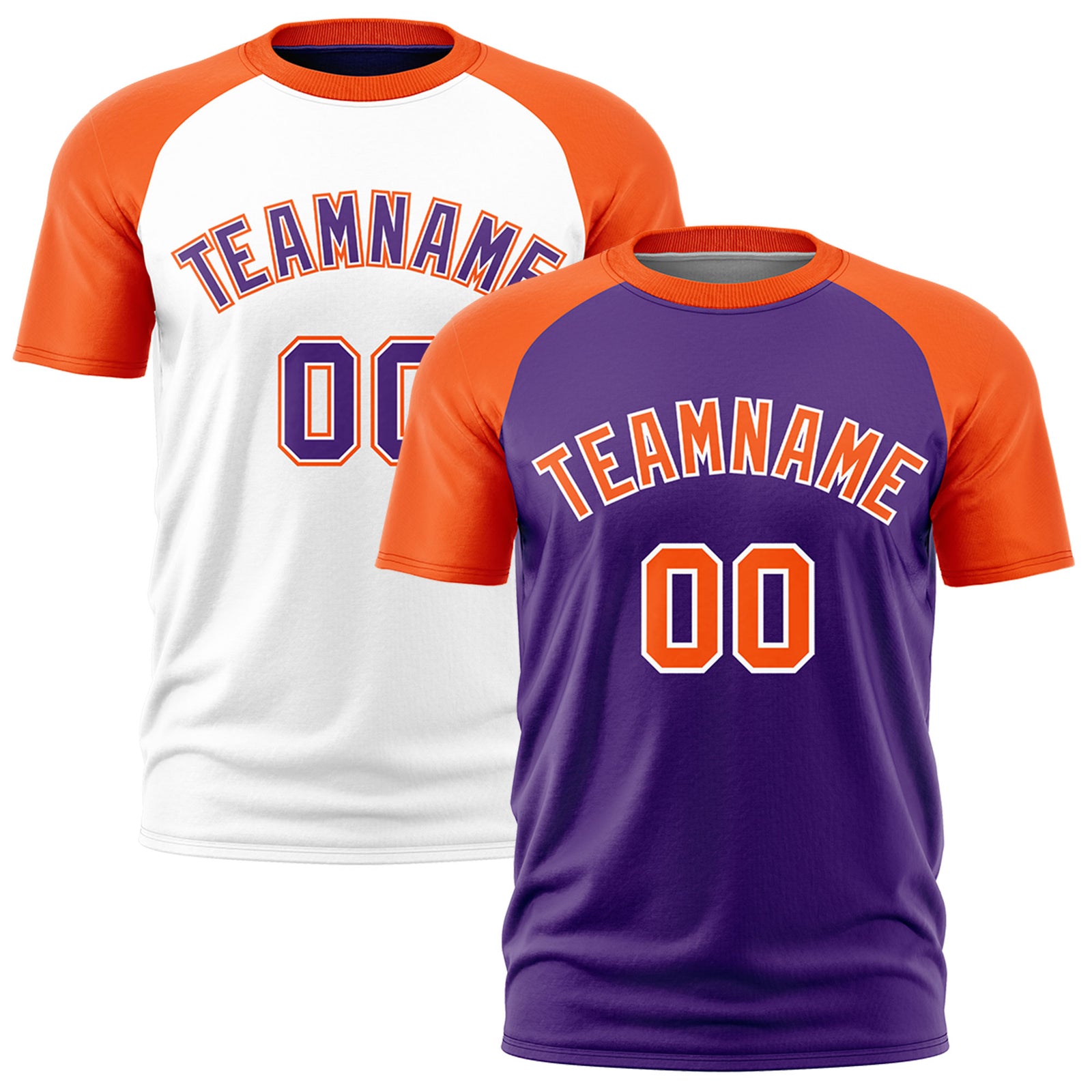 Custom Purple Orange White Reversible Raglan Sleeves Moisture-Wicking T-shirt| KXKSHOP