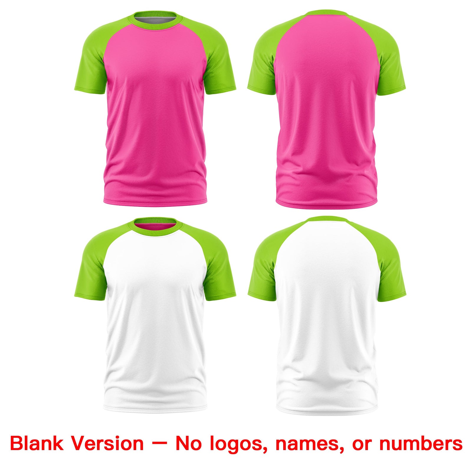 Custom Pink Neon Green White Reversible Raglan Sleeves Quick Dry T-shirt| KXKSHOP