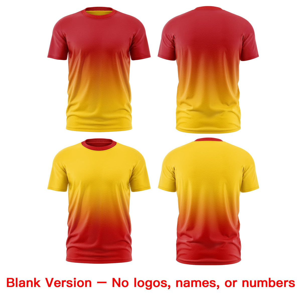 Custom Red Gold Gradient Fashion Reversible Quick Dry T-shirt| KXKSHOP