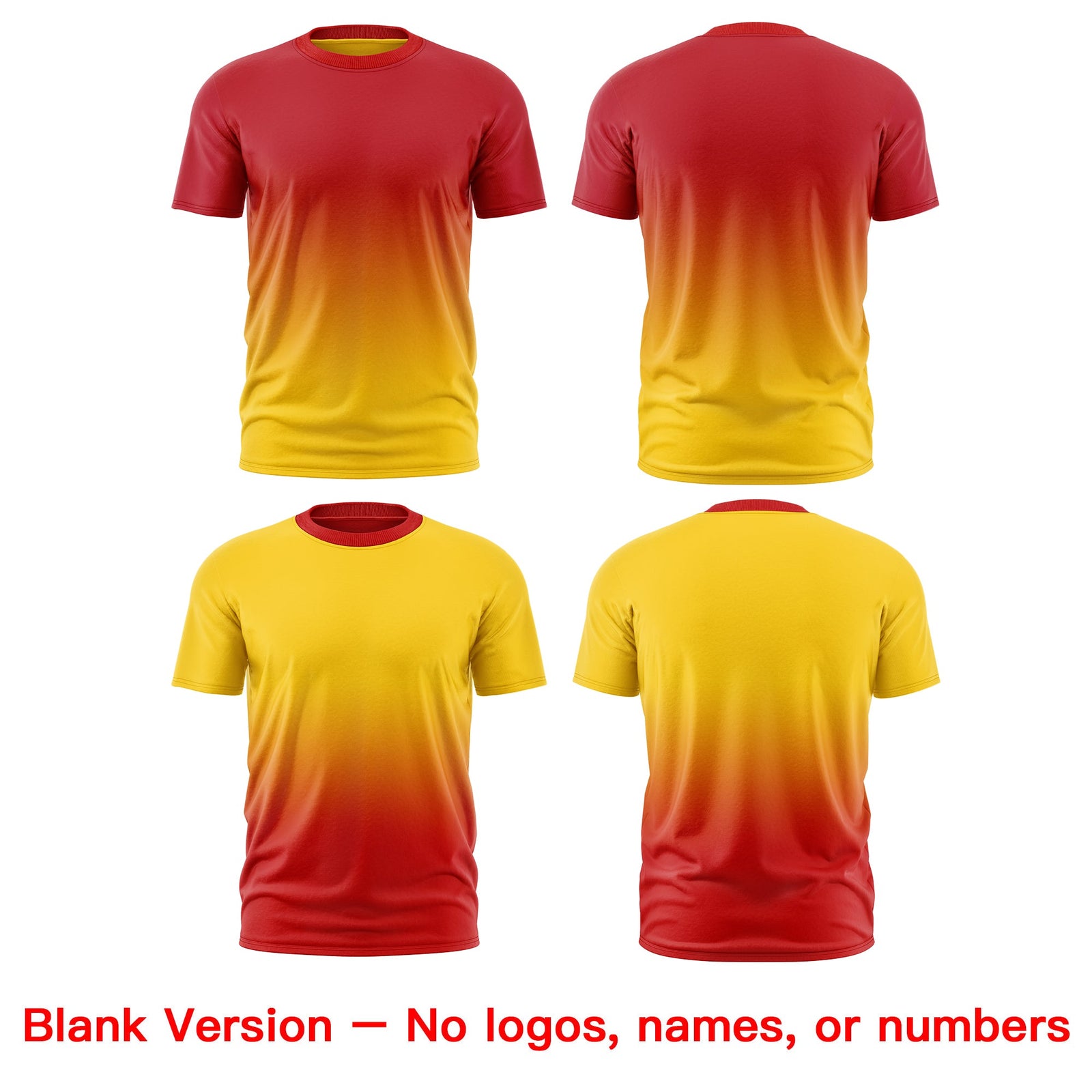Custom Red Gold Gradient Fashion Reversible Quick Dry T-shirt| KXKSHOP