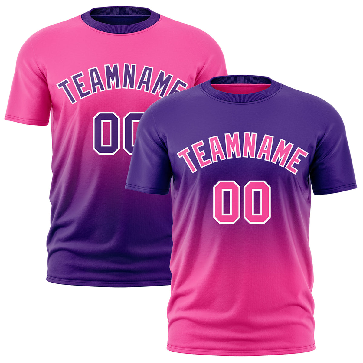 Custom Purple Pink Gradient Fashion Reversible Lightweight T-shirt| KXKSHOP