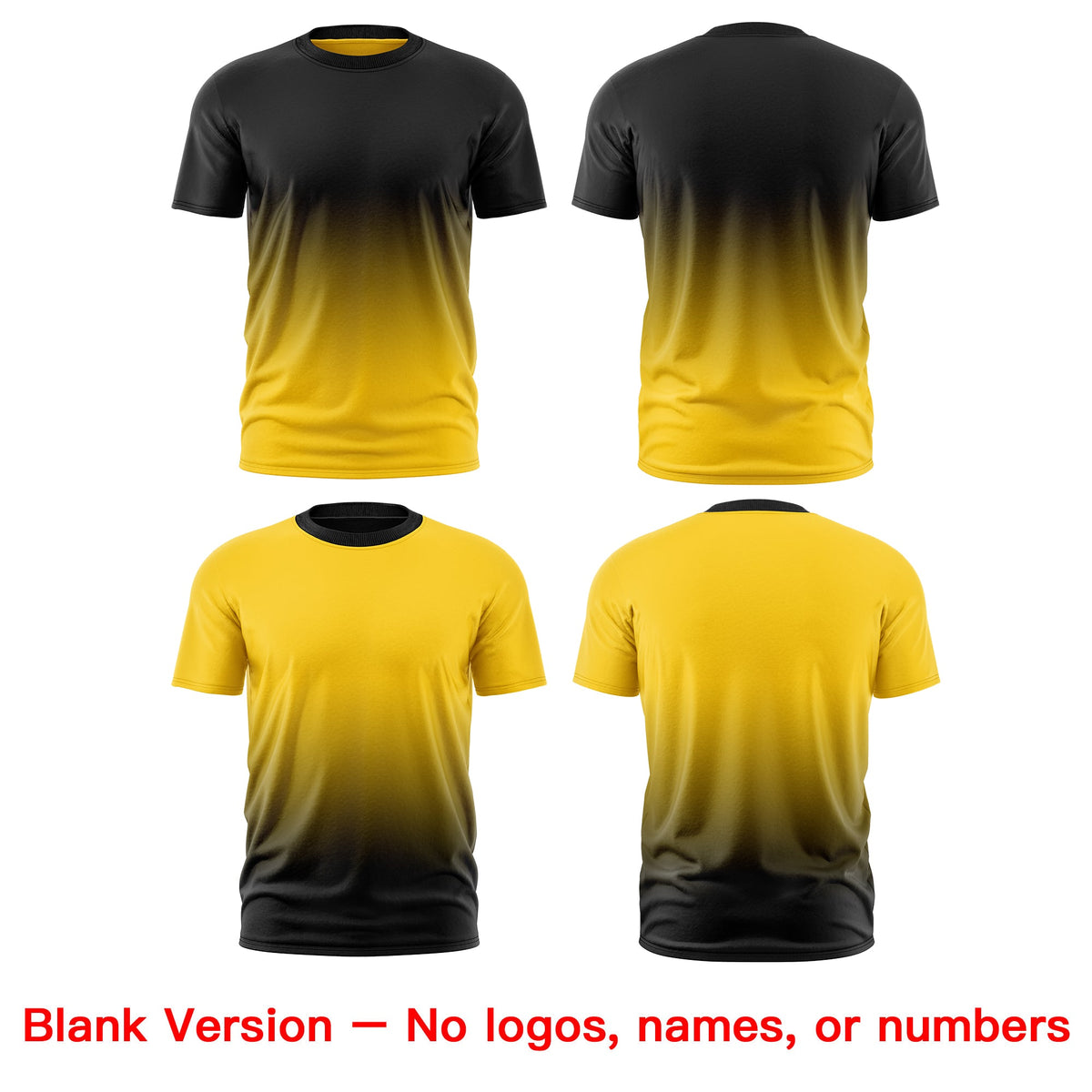 Custom Gold Black Gradient Fashion Reversible Lightweight T-shirt| KXKSHOP