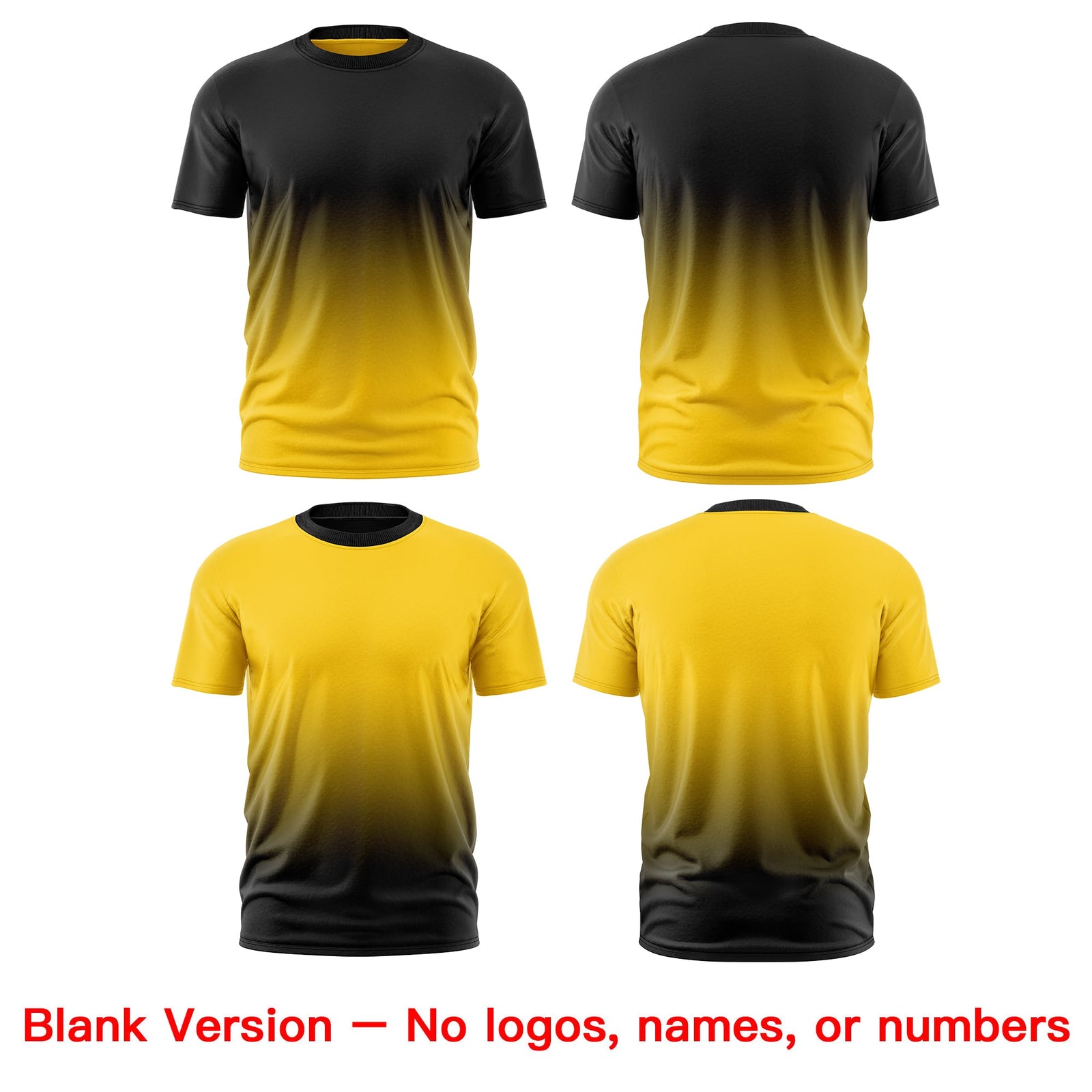 Custom Gold Black Gradient Fashion Reversible Lightweight T-shirt| KXKSHOP