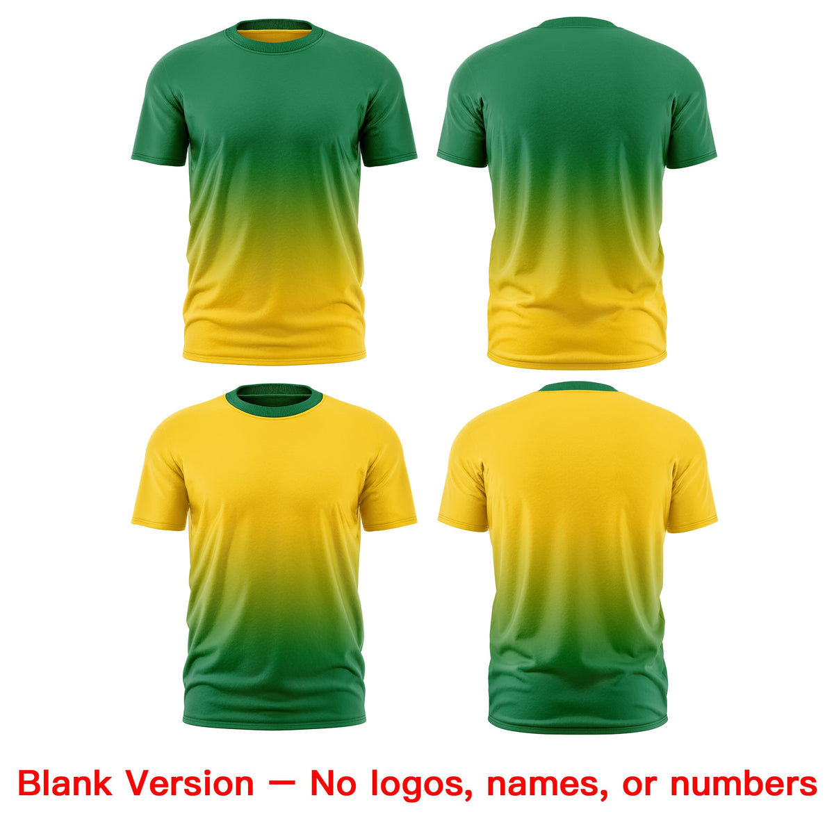 Custom Kelly Green Gold Gradient Fashion Reversible Lightweight T-shirt| KXKSHOP
