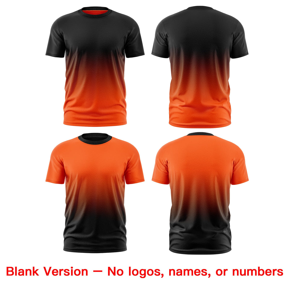 Custom Orange Black Gradient Fashion Reversible Quick Dry T-shirt| KXKSHOP