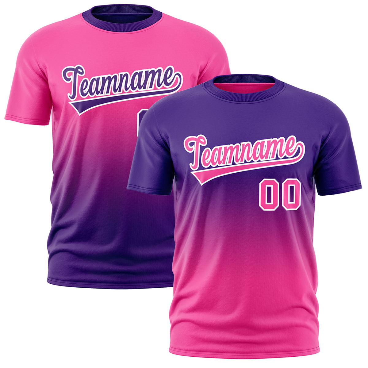 Custom Purple Pink Gradient Fashion Reversible Lightweight T-shirt| KXKSHOP