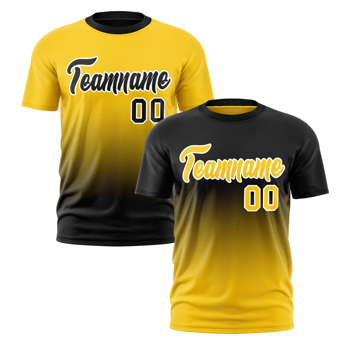 Custom Gold Black Gradient Fashion Reversible Lightweight T-shirt| KXKSHOP