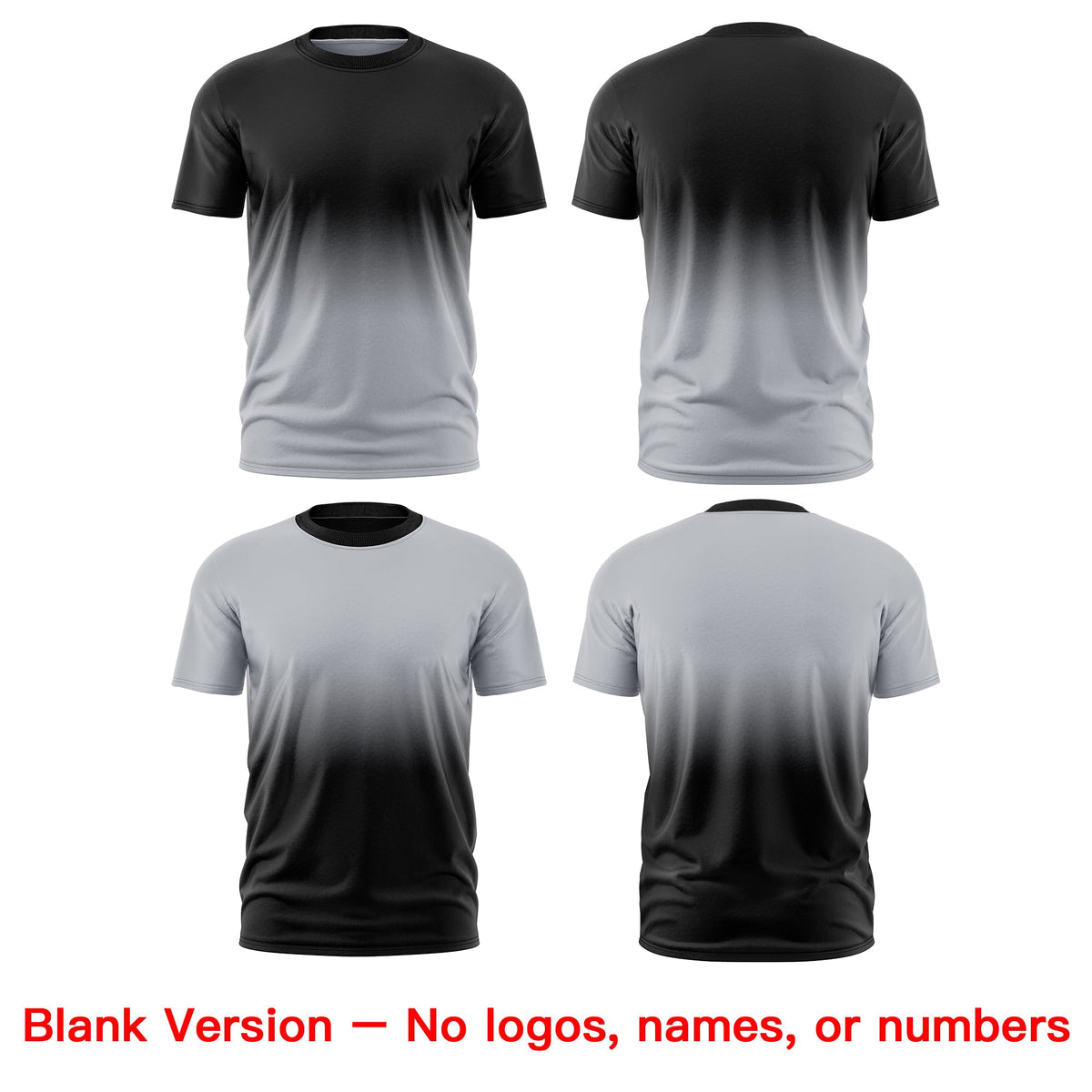 Custom Silver Black Gradient Fashion Reversible Quick Dry T-shirt| KXKSHOP