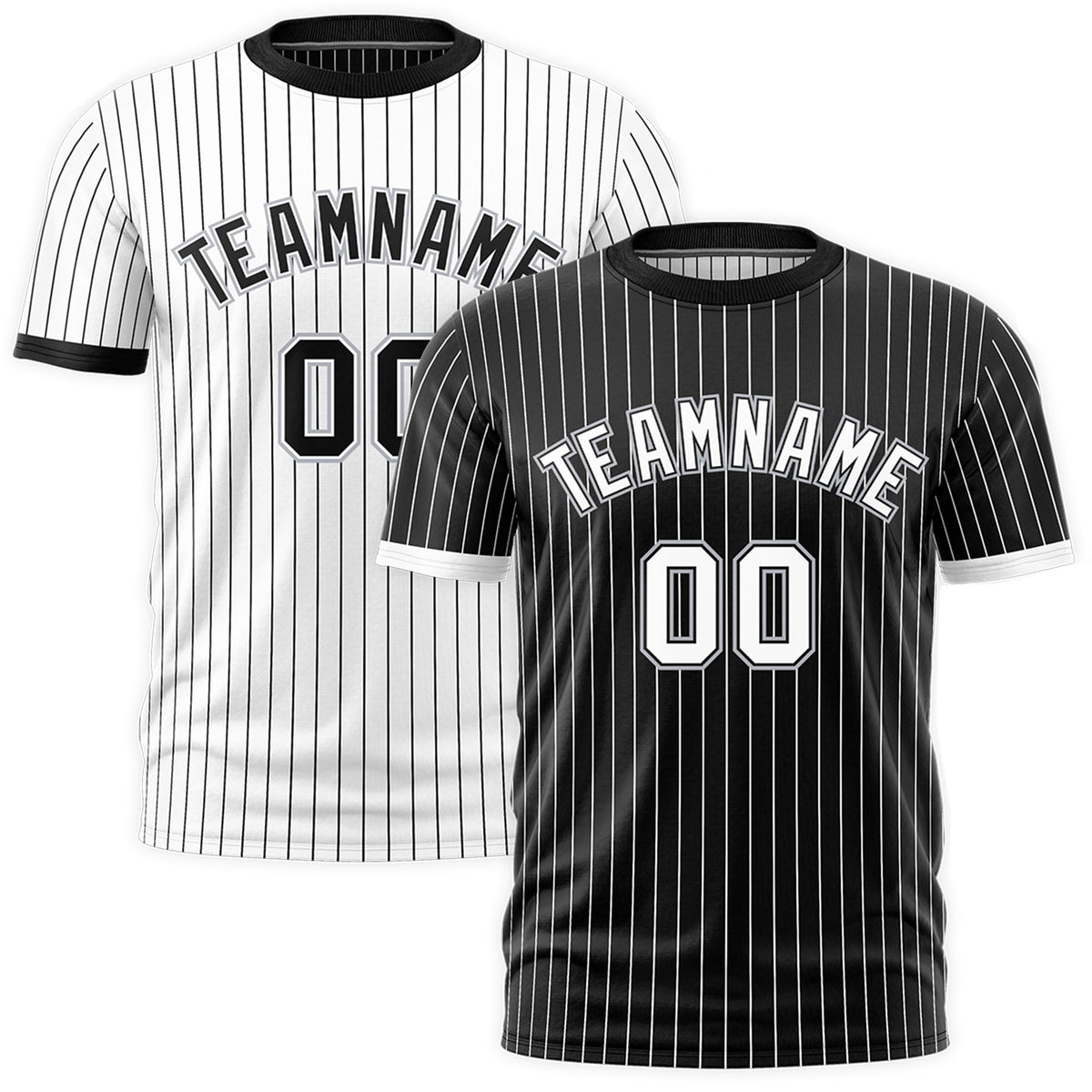 Custom White Black Silver Reversible Stripe Fashion T-shirt| KXKSHOP