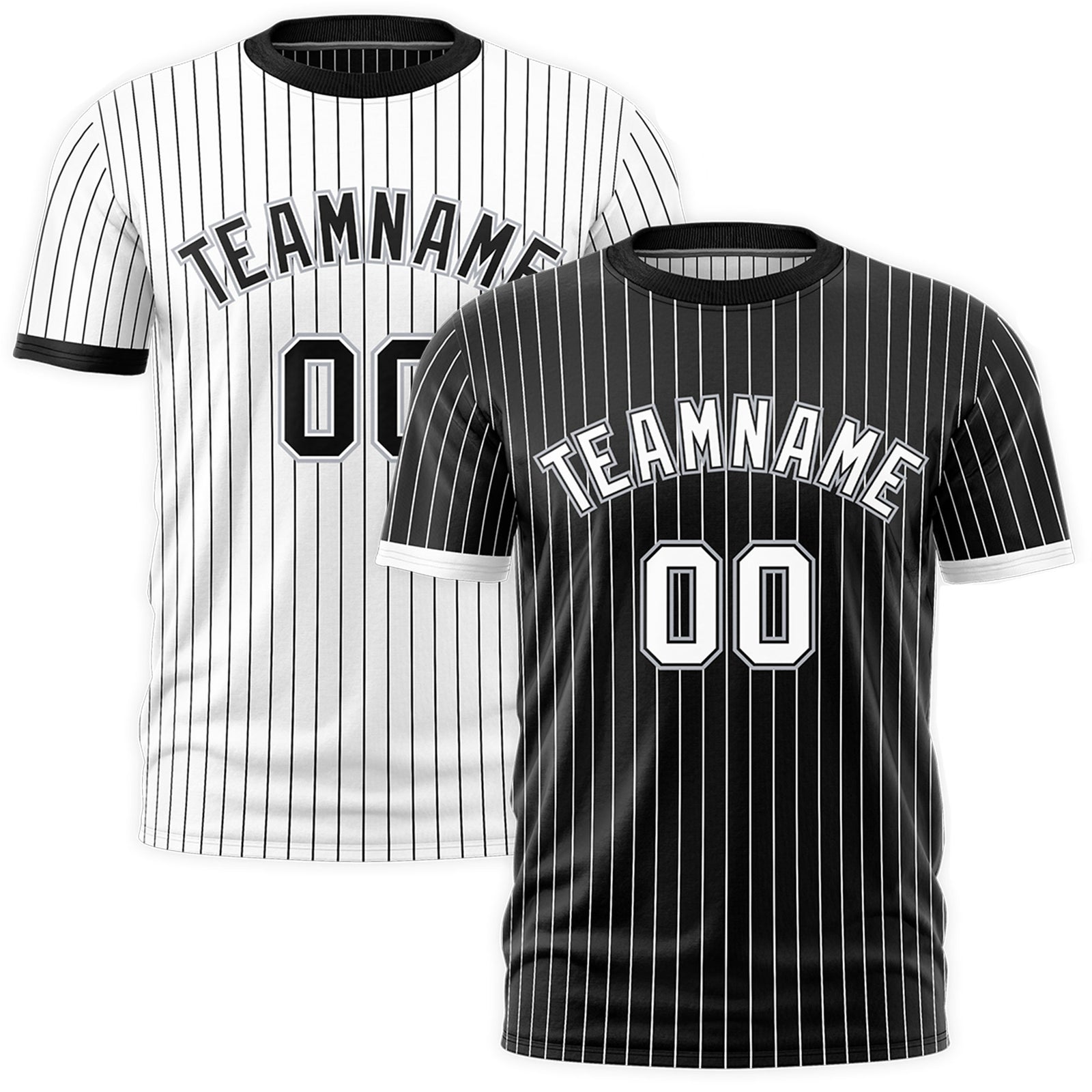 Custom White Black Silver Reversible Stripe Fashion T-shirt| KXKSHOP