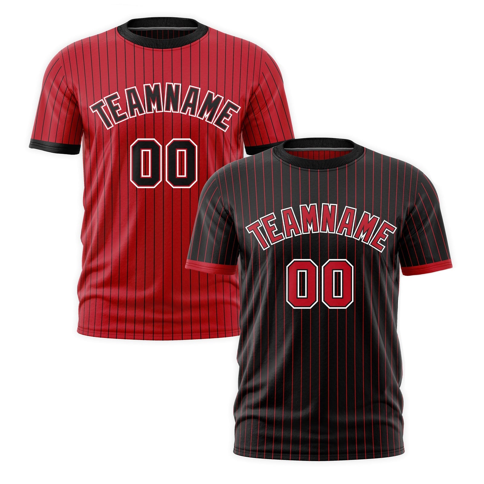 Custom Red Black White Reversible Stripe Fashion T-shirt| KXKSHOP