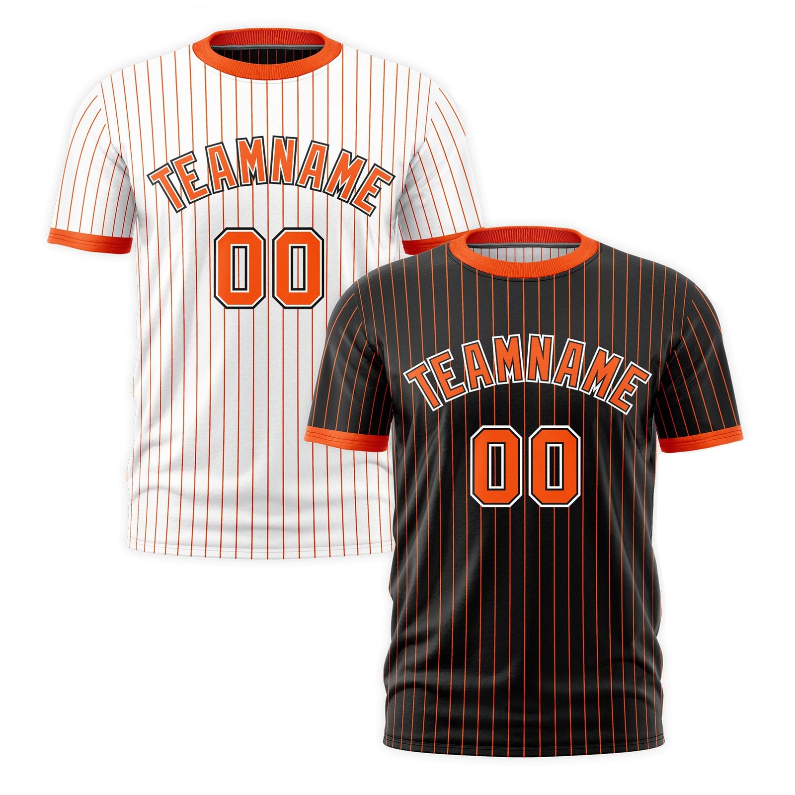 Custom Orange Black White Reversible Stripe Fashion T-shirt| KXKSHOP