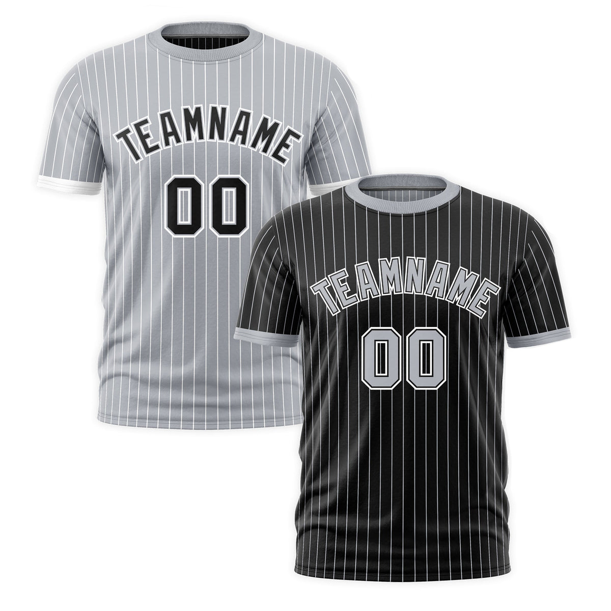Custom Silver Black White Reversible Stripe Fashion T-shirt| KXKSHOP