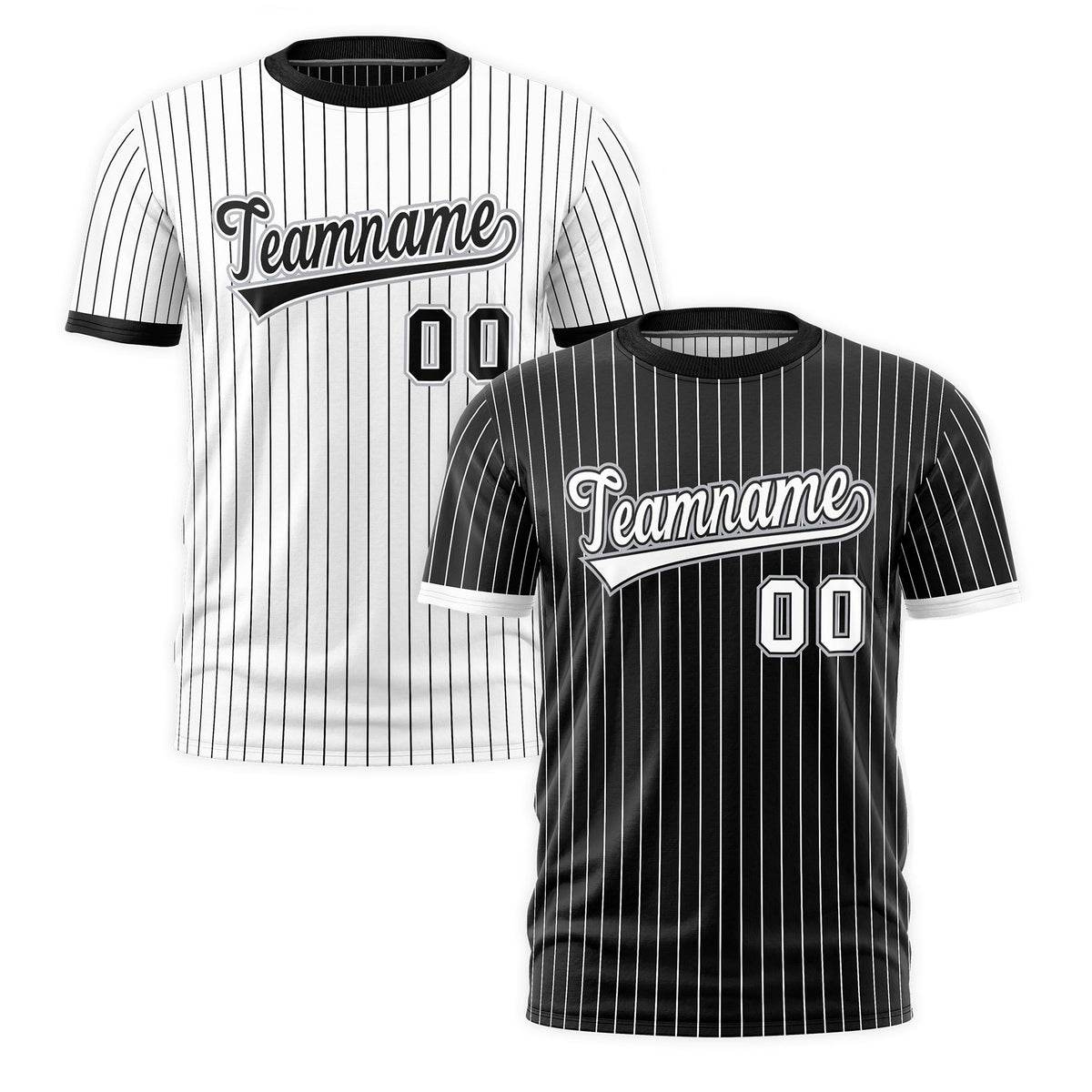Custom White Black Silver Reversible Stripe Fashion T-shirt| KXKSHOP