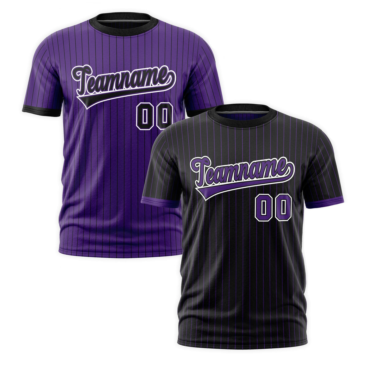 Custom Purple Black White Reversible Stripe Fashion T-shirt| KXKSHOP