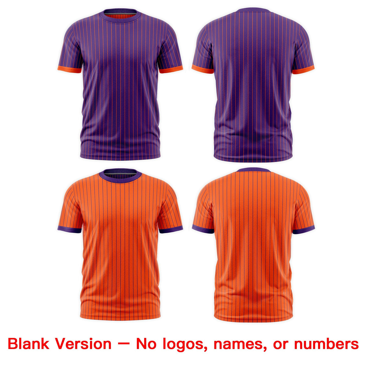 Custom Orange Purple White Reversible Stripe Fashion T-shirt| KXKSHOP