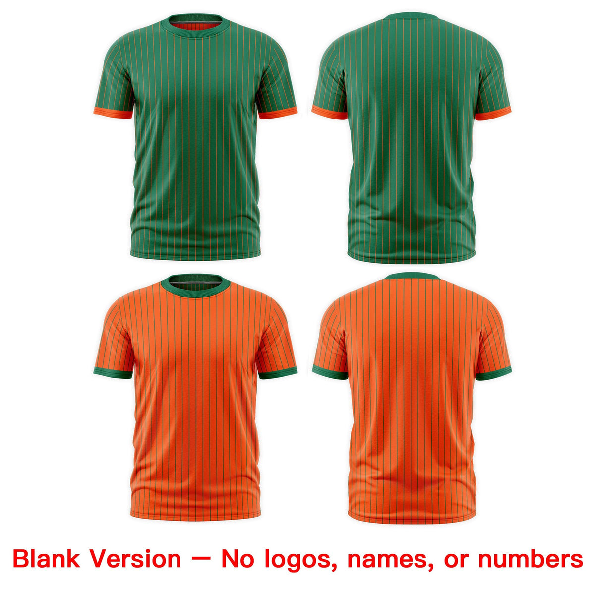 Custom Orange Kelly Green White Reversible Stripe Fashion T-shirt| KXKSHOP