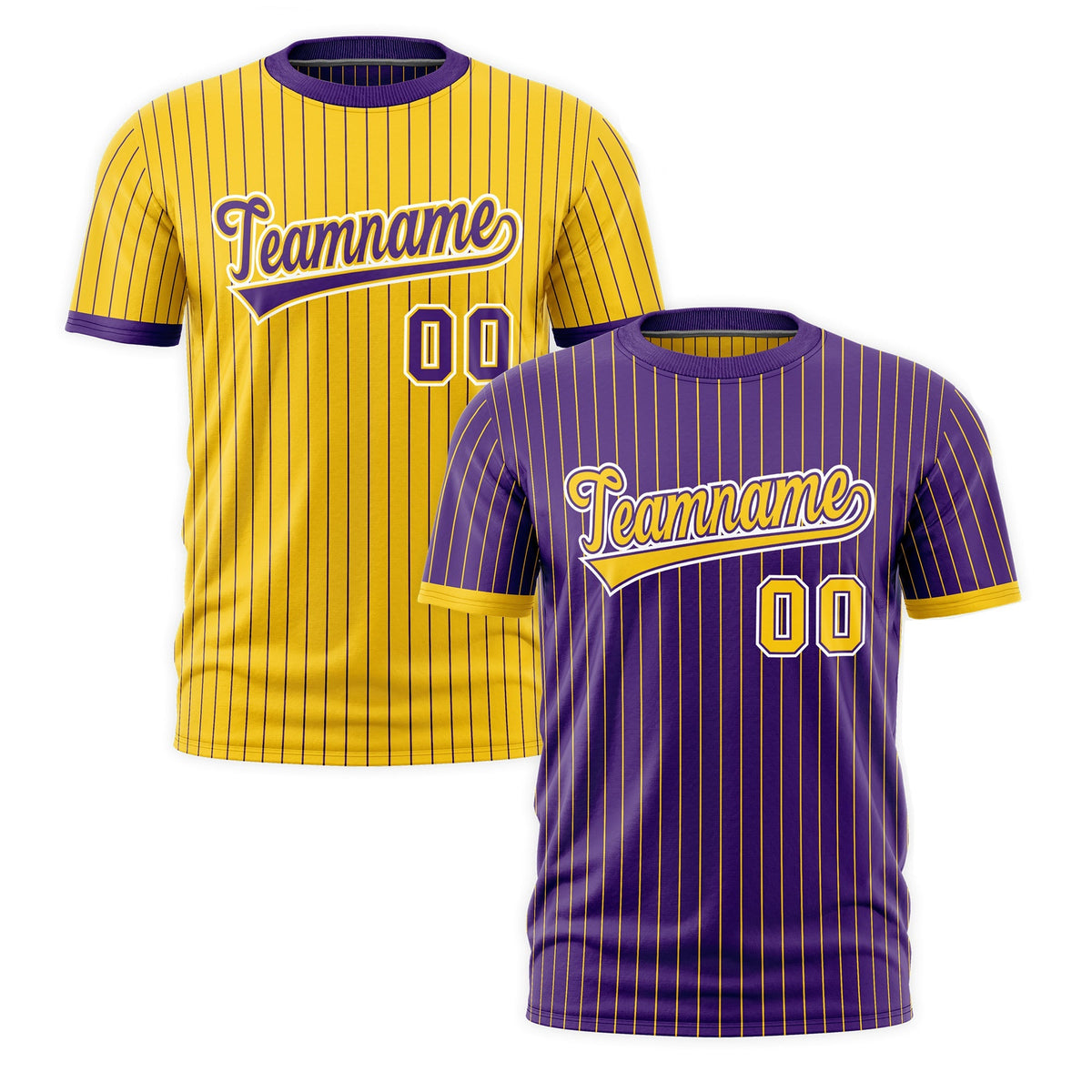 Custom Gold Purple White Reversible Stripe Fashion T-shirt| KXKSHOP