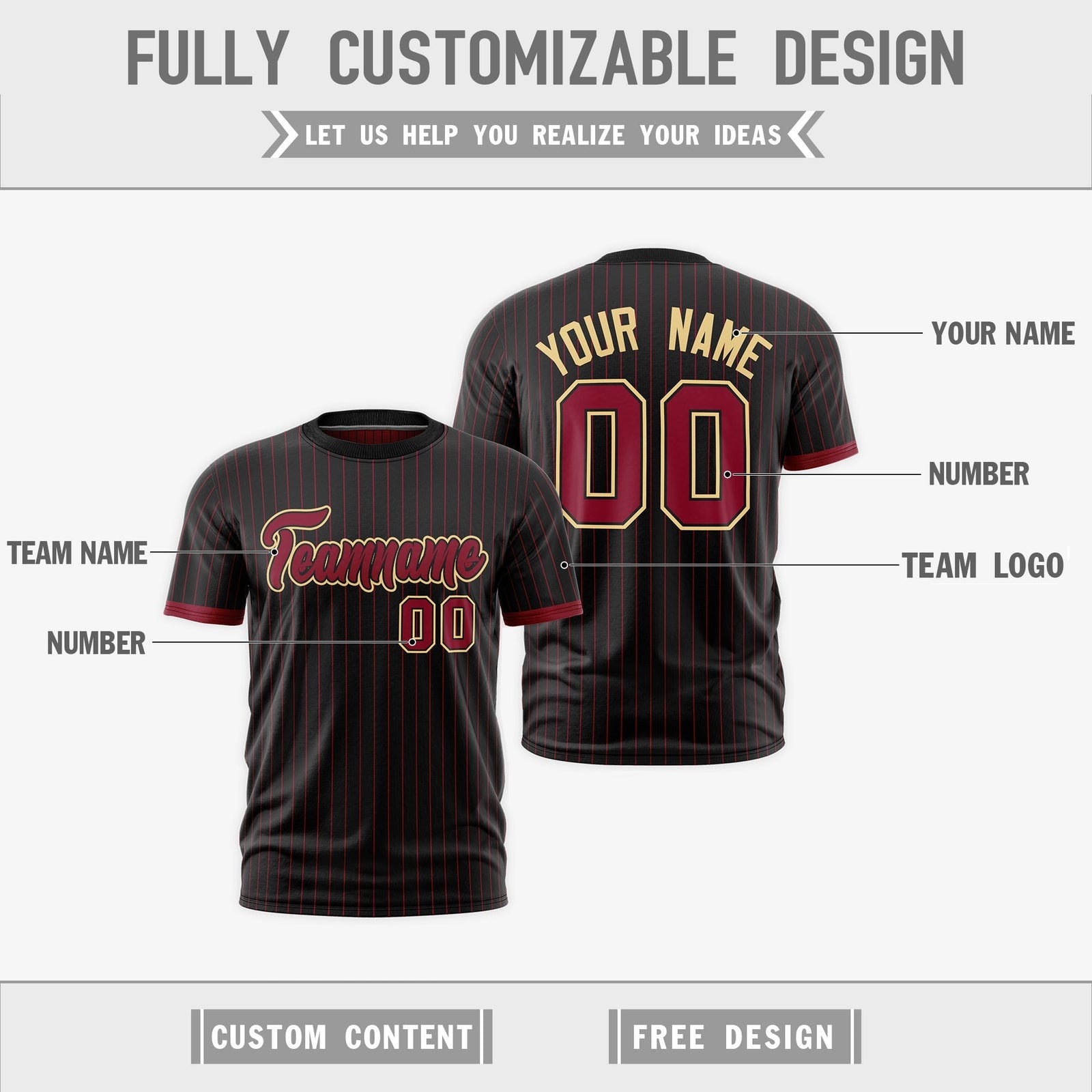 Custom Crimson Black Khaki Reversible Stripe Fashion T-shirt| KXKSHOP