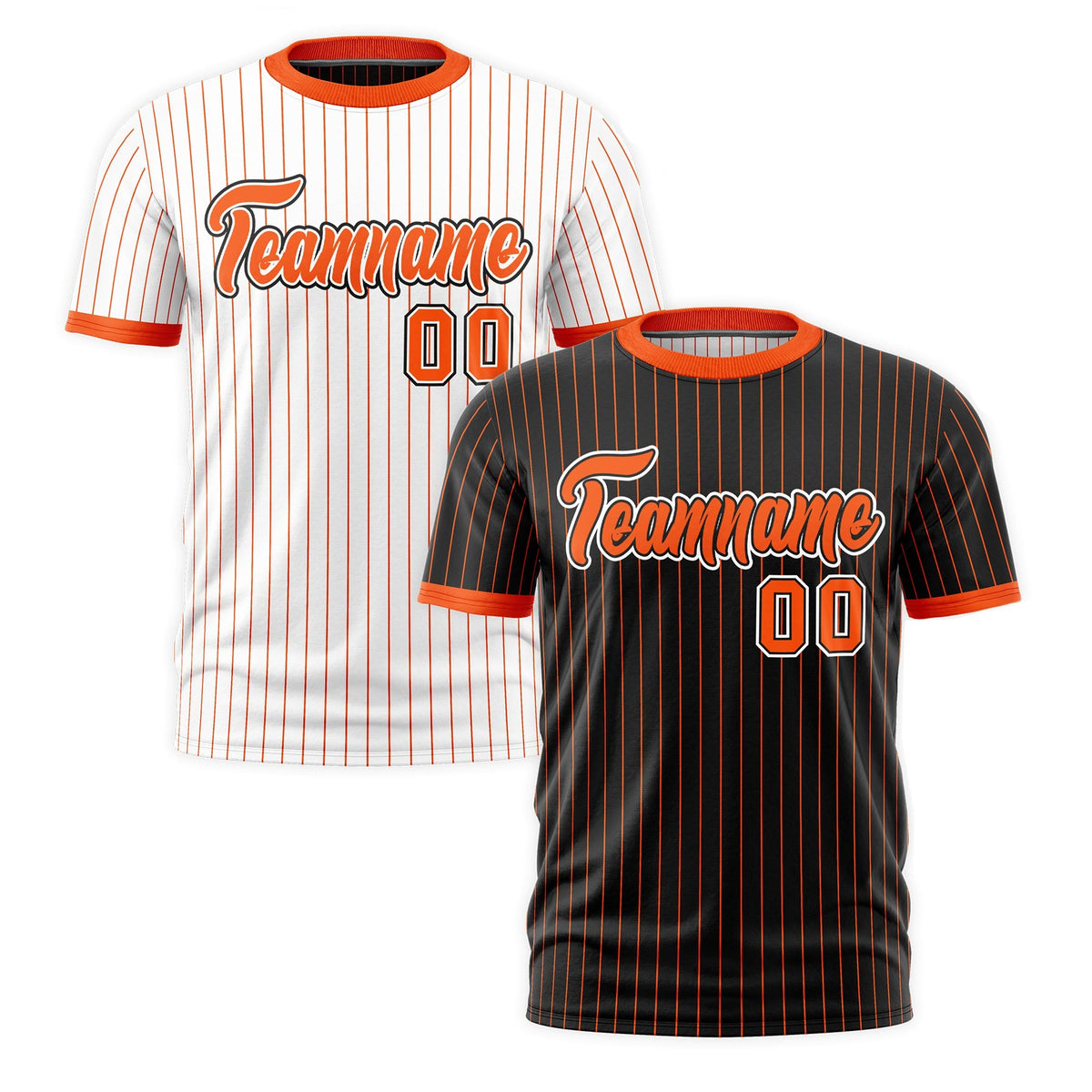 Custom Orange Black White Reversible Stripe Fashion T-shirt| KXKSHOP